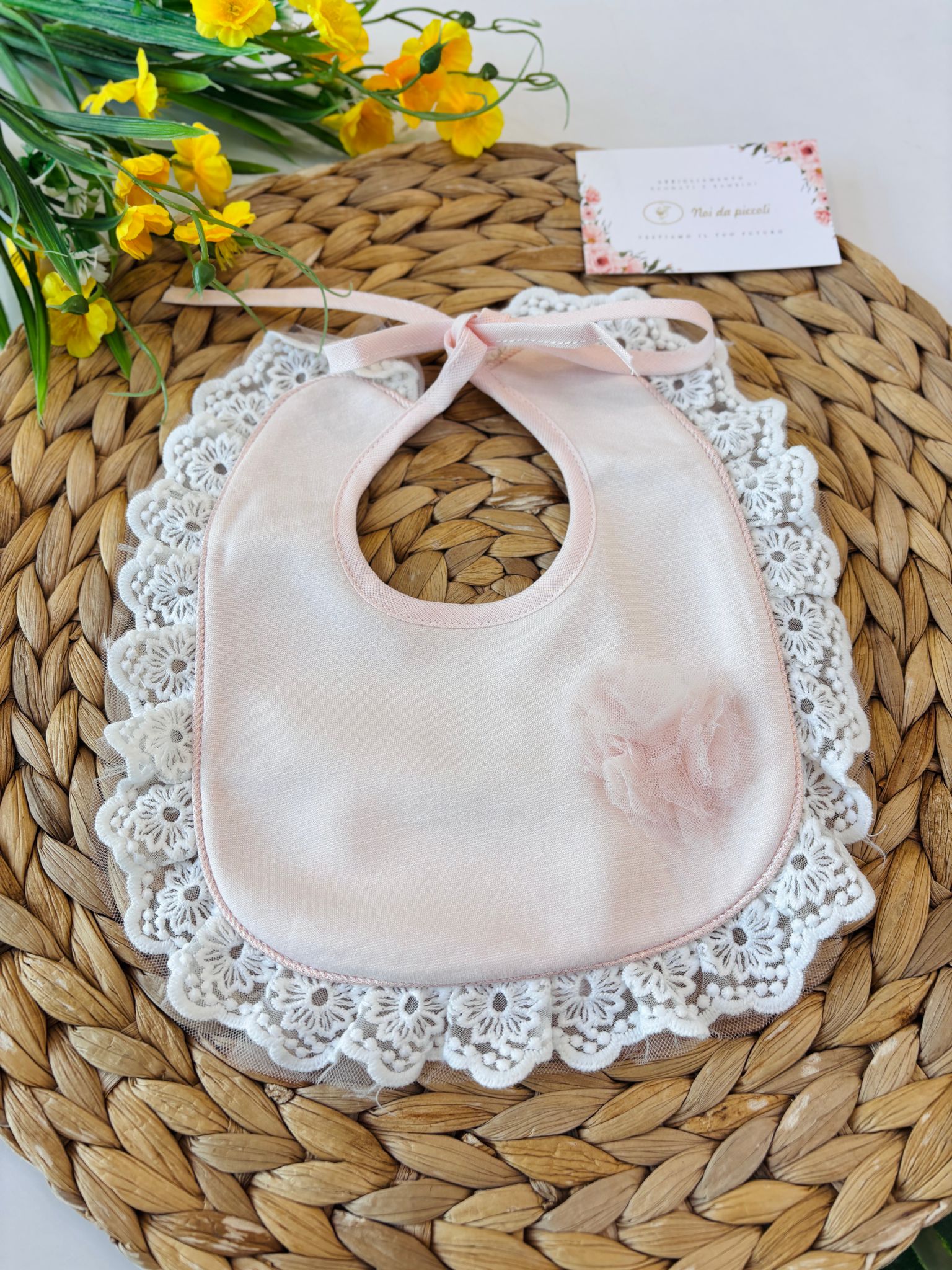 BAVETTA  ROSA CON BORDINO PIZZO