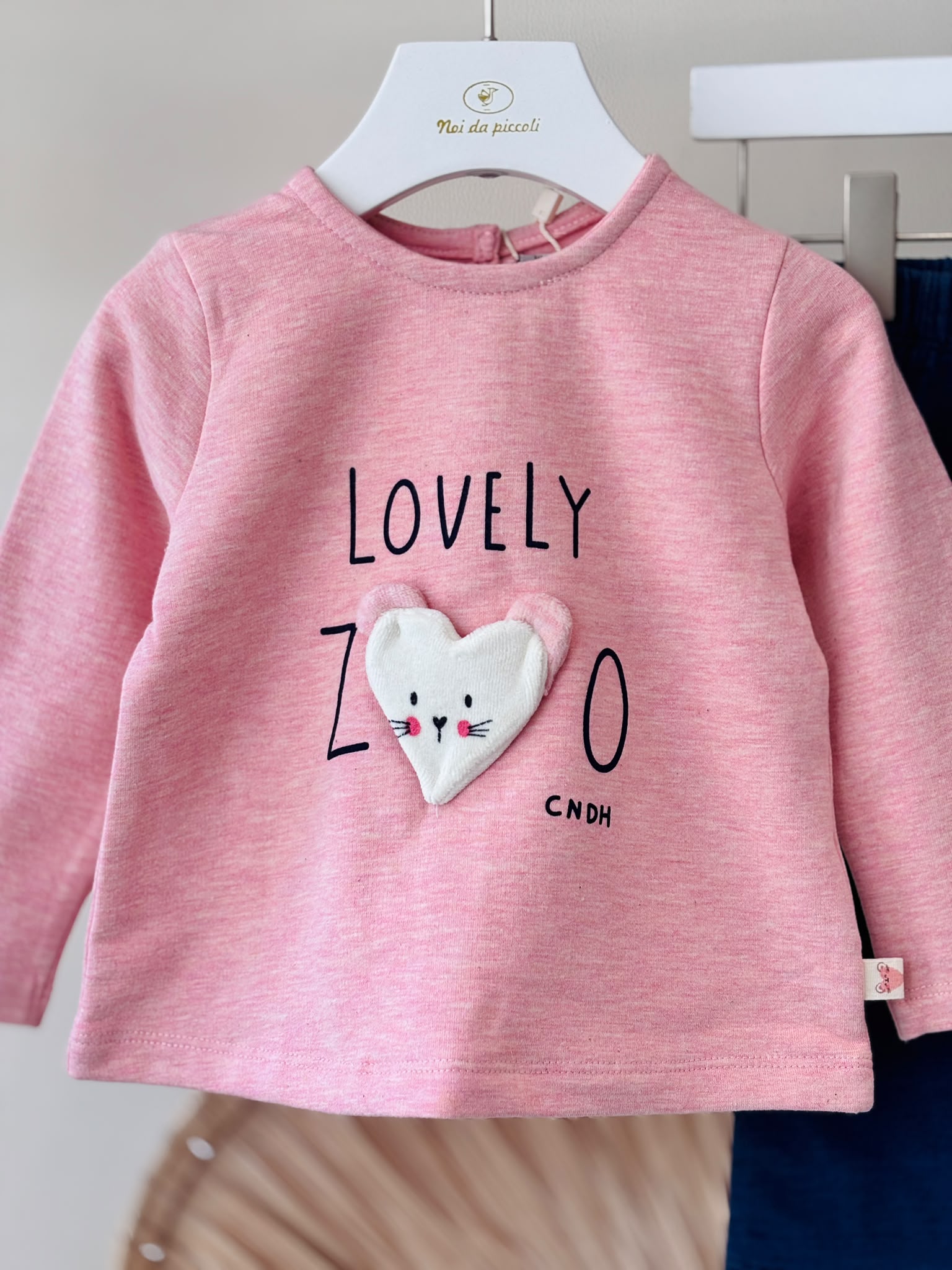 COMPLETO IN COTONE CALDO ROSA LOVELY