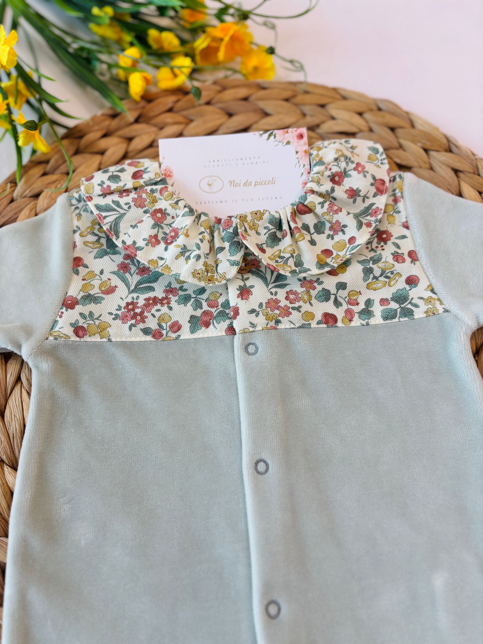 TUTINA ANTIPANICO IN CINIGLIA VERDE FLOREALE