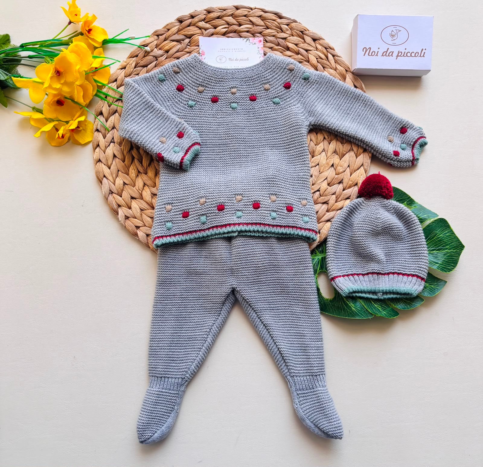 completo 3 pz FILATO CALDO GRIGIO