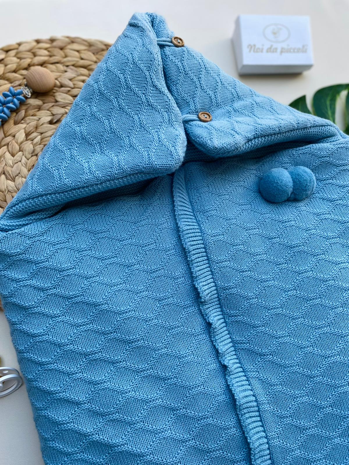 SACCO NANNA IN FILATO CALDO 100% ACRILICO AZUL - Noi da piccoli