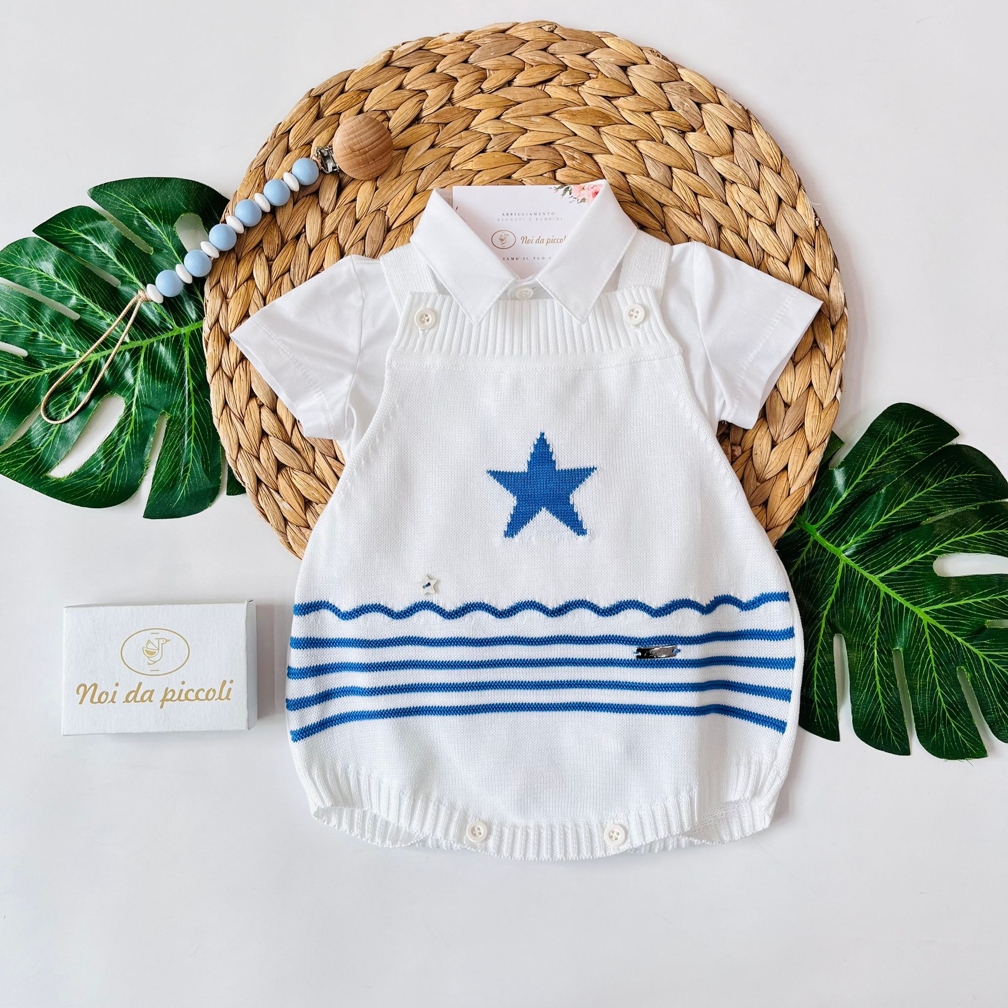 SALOPETTE 100% FILO DI COTONE BIANCO - Noi da piccoli