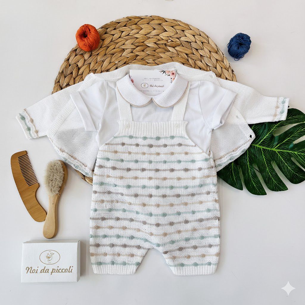 SALOPETTE 100% FILO DI COTONE SALVIA MULTICOLOR - Noi da piccoli