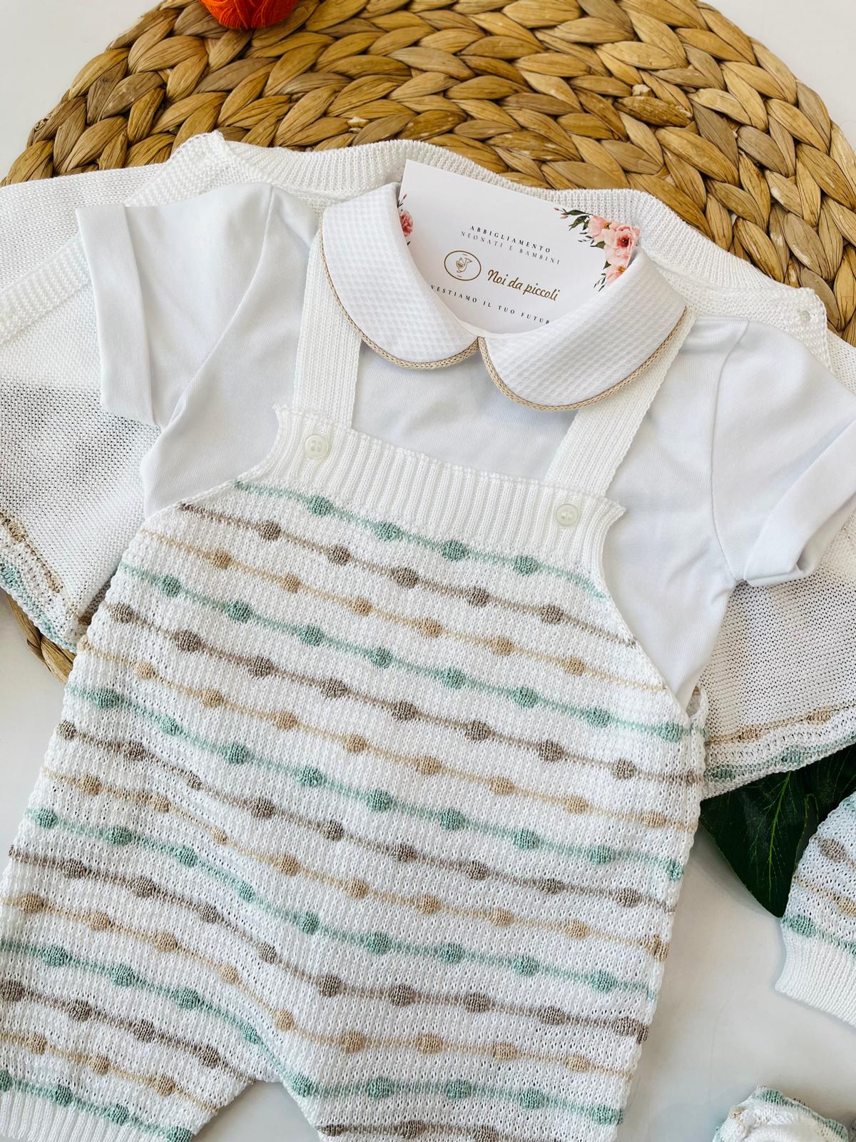 SALOPETTE 100% FILO DI COTONE SALVIA MULTICOLOR - Noi da piccoli