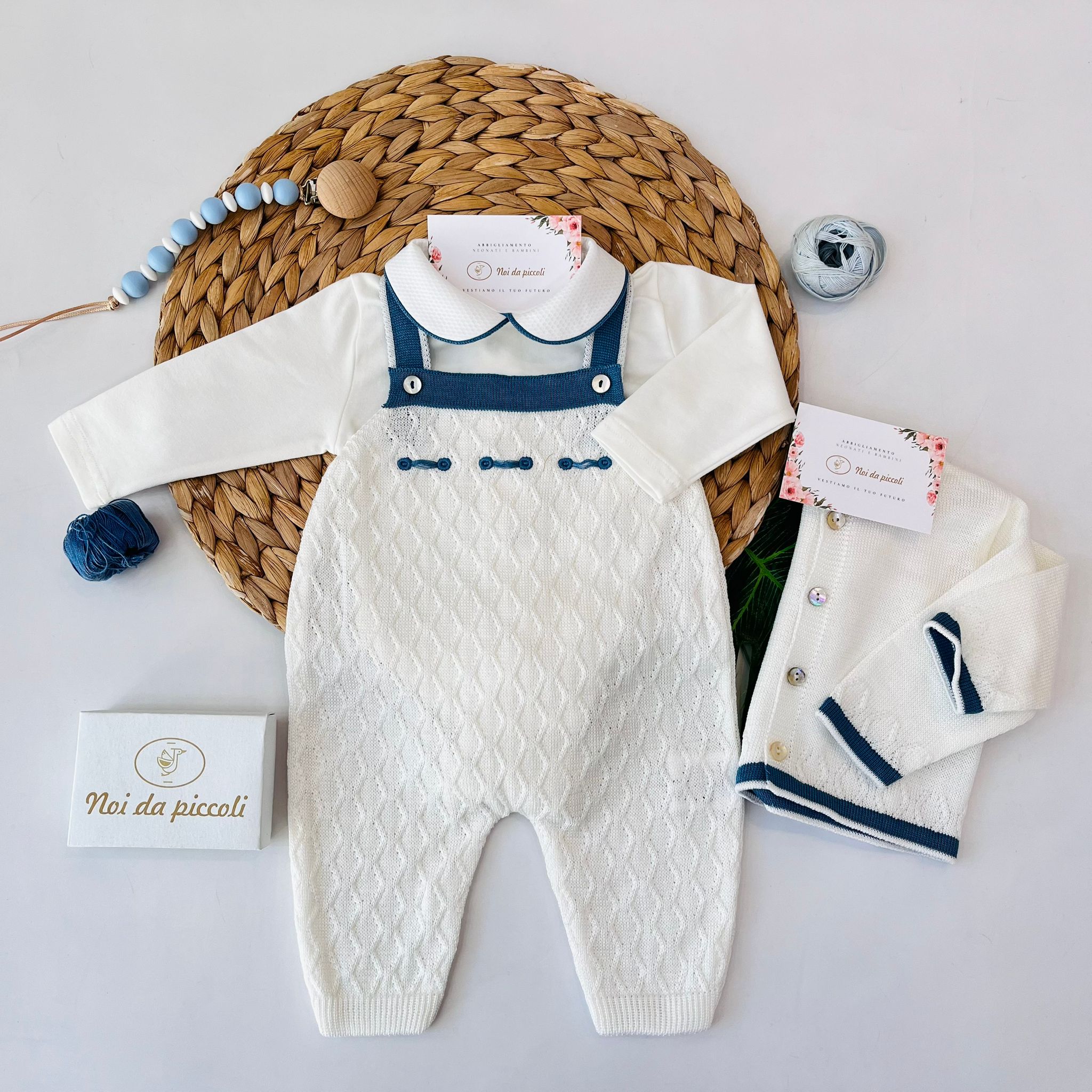 SALOPETTE 100% FILO DI COTONE VANIGLIA OCEANO - Noi da piccoli