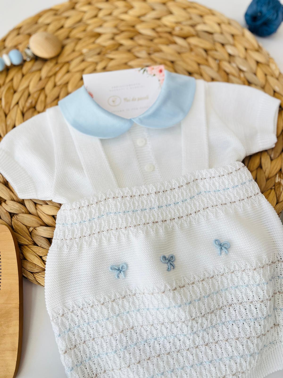 SALOPETTE 3 FIOCCHETTI 100% FILO DI COTONE POLVERE NOCE - Noi da piccoli