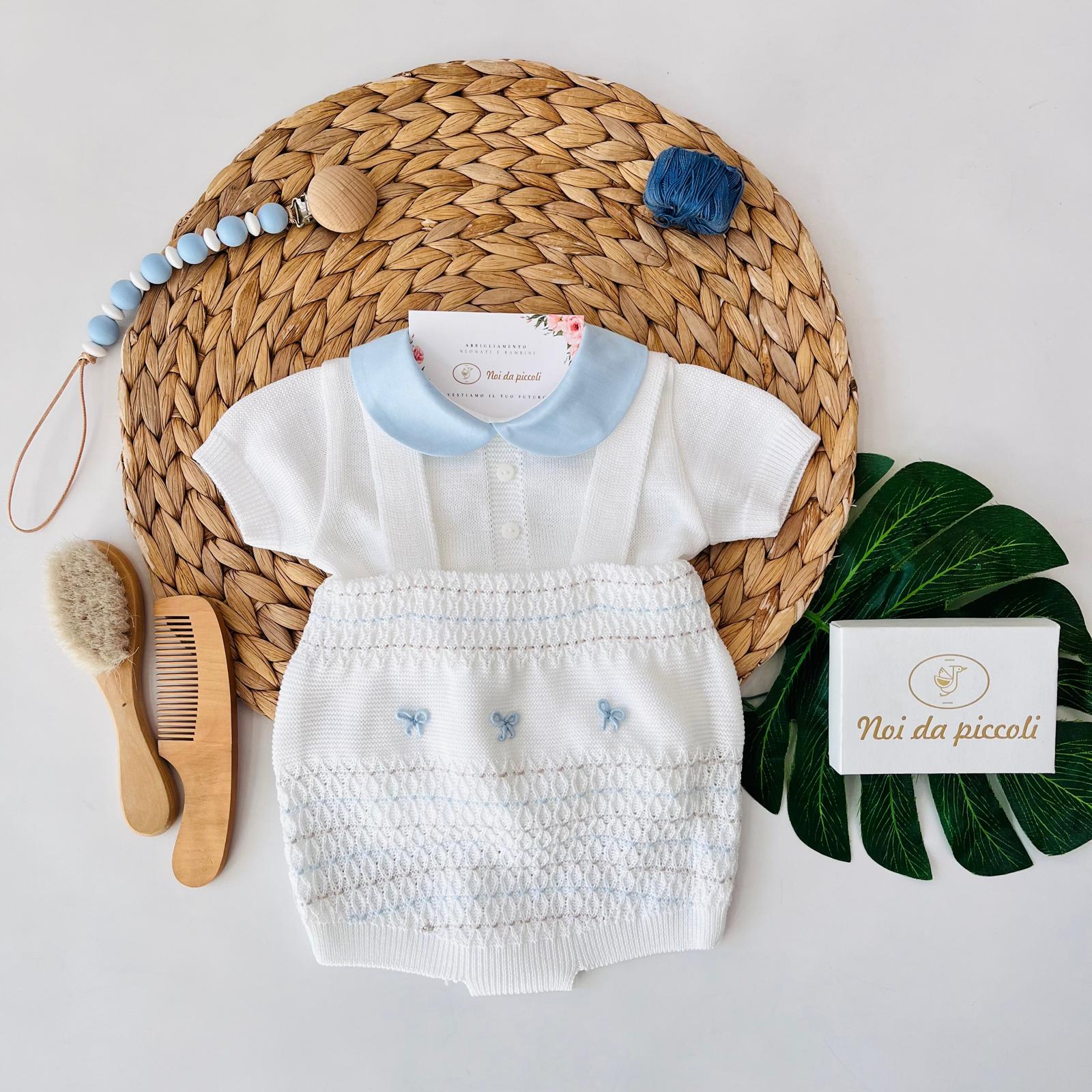 SALOPETTE 3 FIOCCHETTI 100% FILO DI COTONE POLVERE NOCE - Noi da piccoli