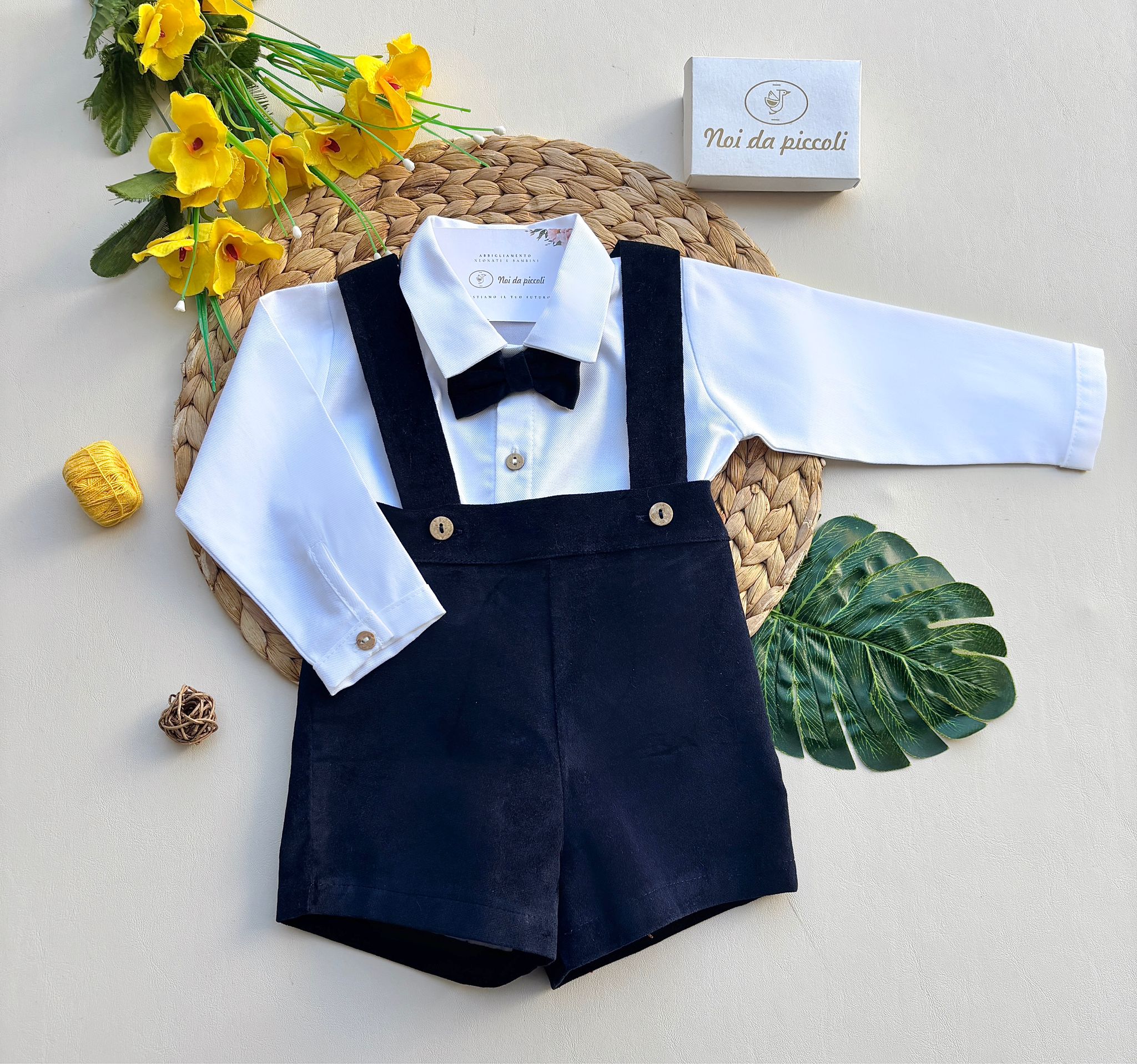 SALOPETTE CON CAMICIA MARINO - Noi da piccoli