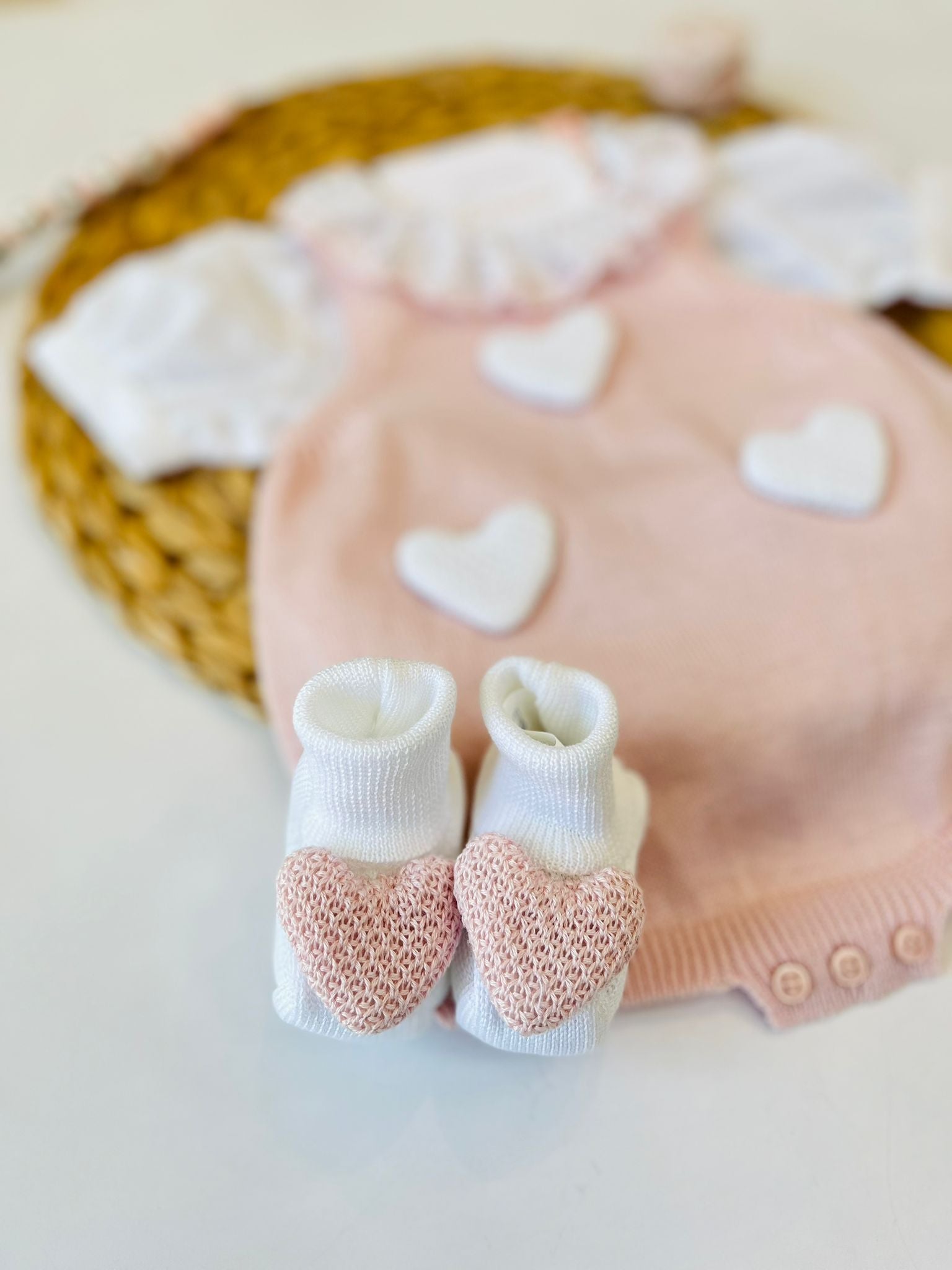 SALOPETTE CON PARURE 100% FILO DI COTONE BIANCO ROSA CIPRIA - Noi da piccoli