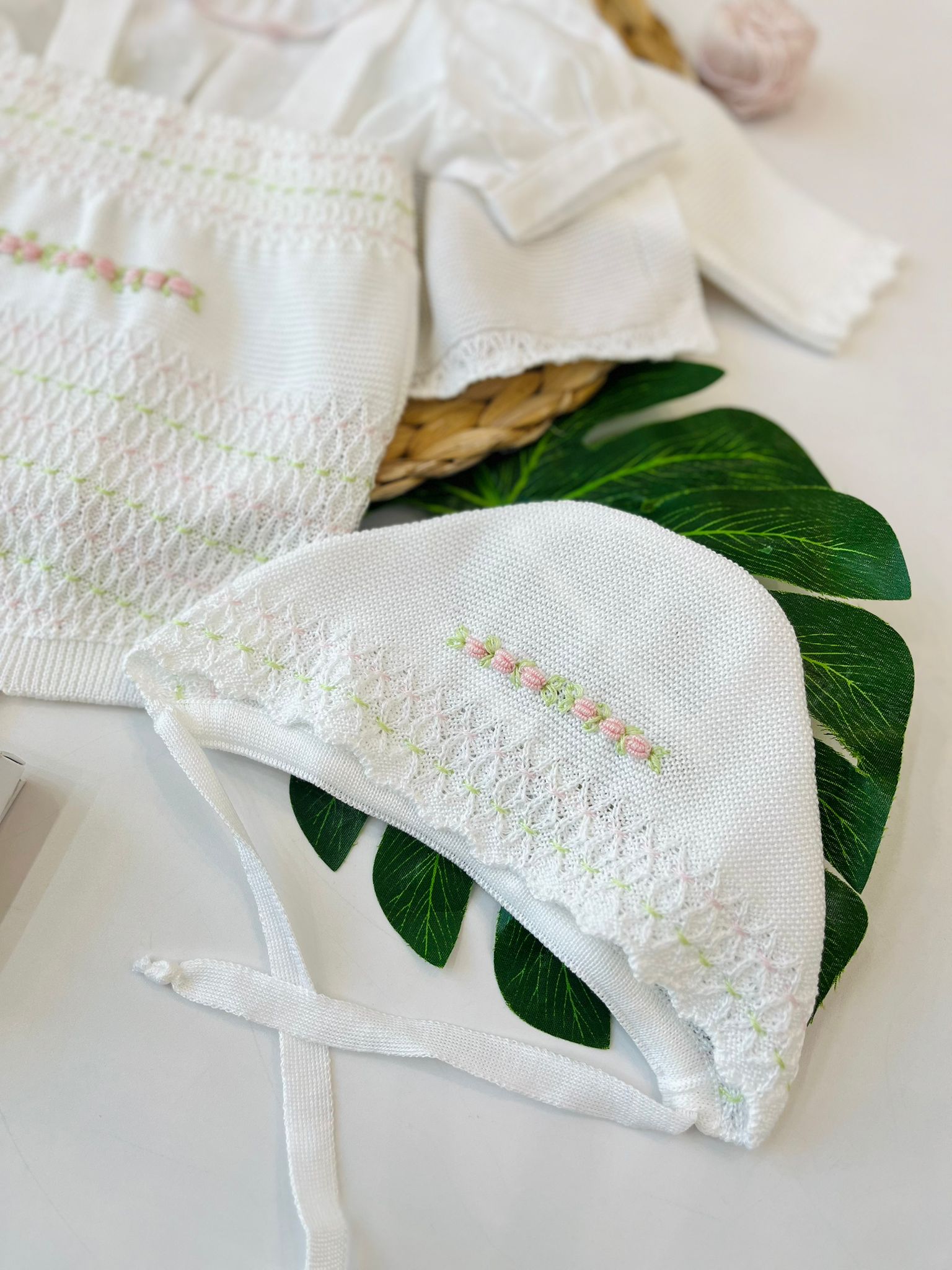 SALOPETTE CON PARURE 100% FILO DI COTONE ROSA LIME - Noi da piccoli