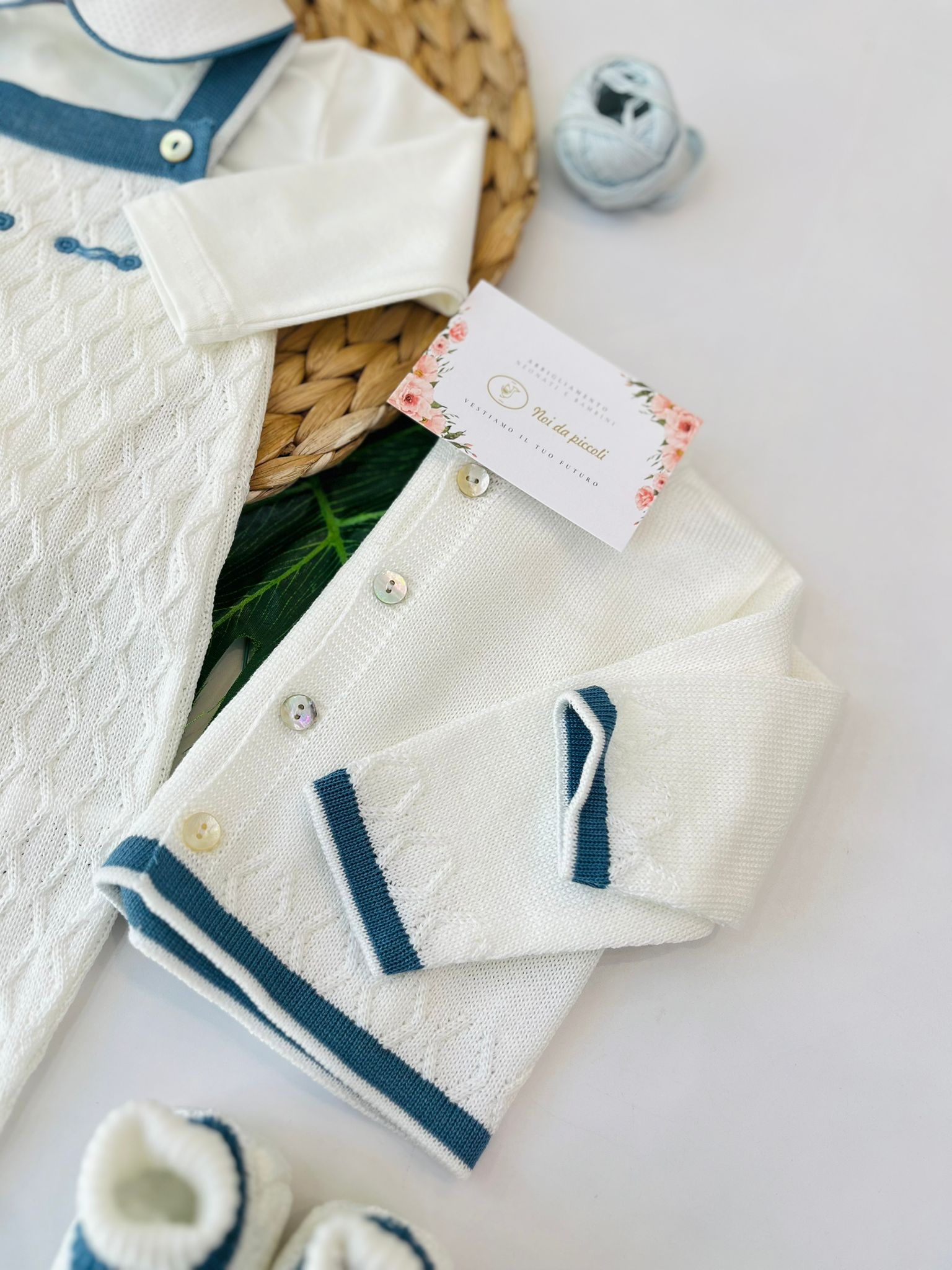 SALOPETTE CON PARURE 100% FILO DI COTONE VANIGLIA OCEANO - Noi da piccoli