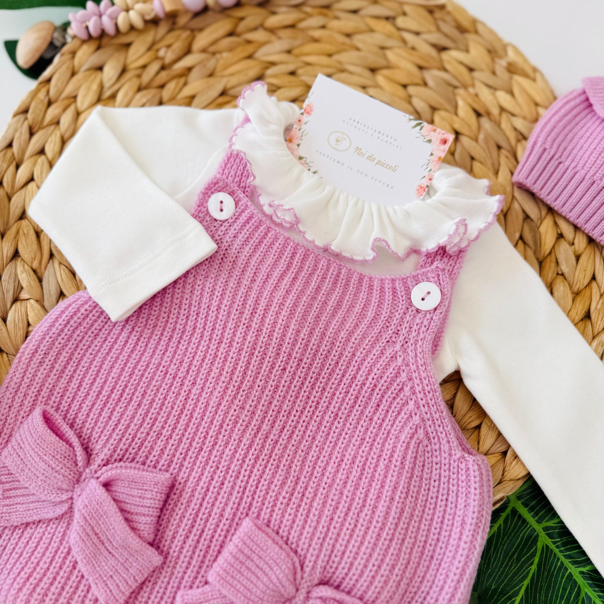 SALOPETTE CON PARURE 100% LANA LILLATA - Noi da piccoli