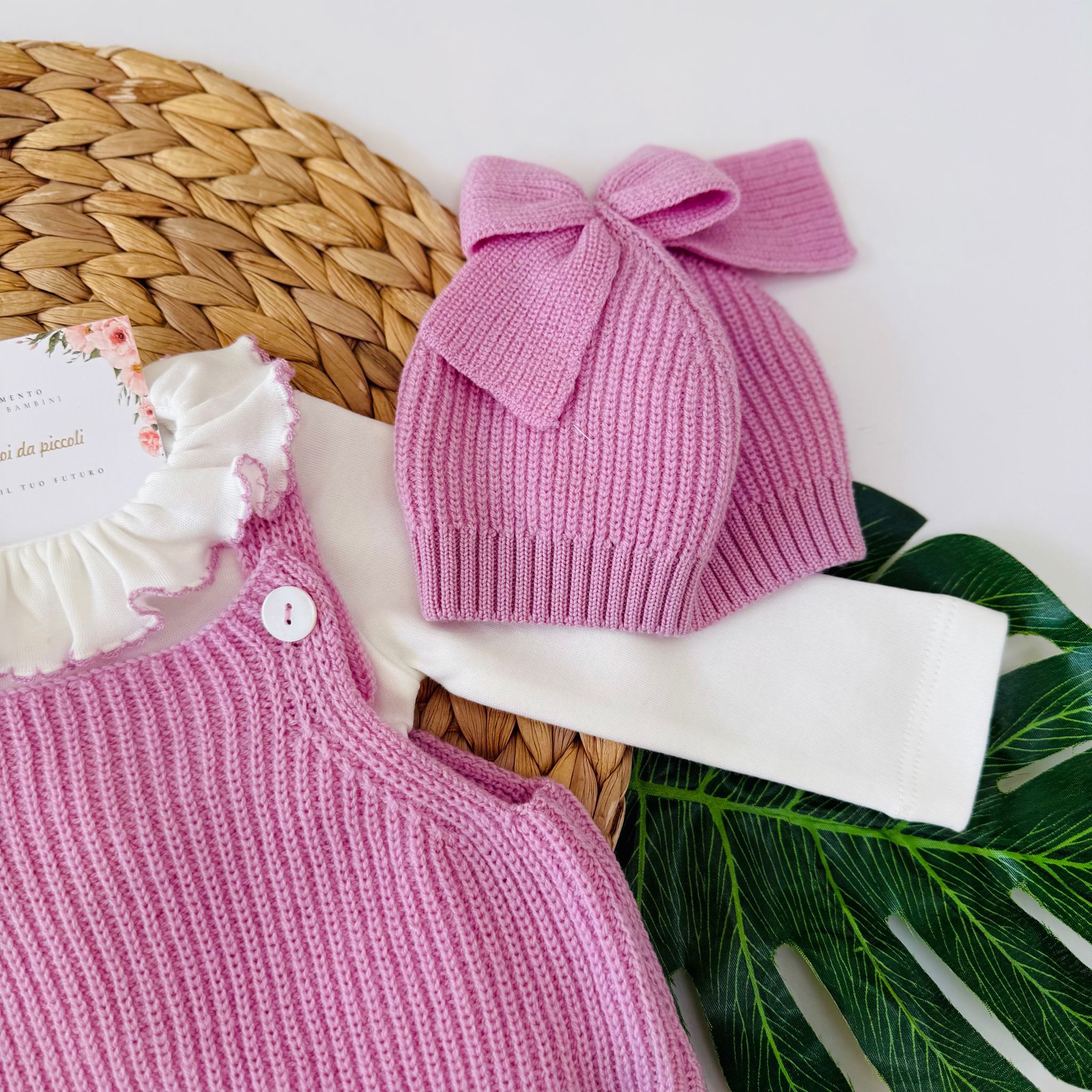 SALOPETTE CON PARURE 100% LANA LILLATA - Noi da piccoli