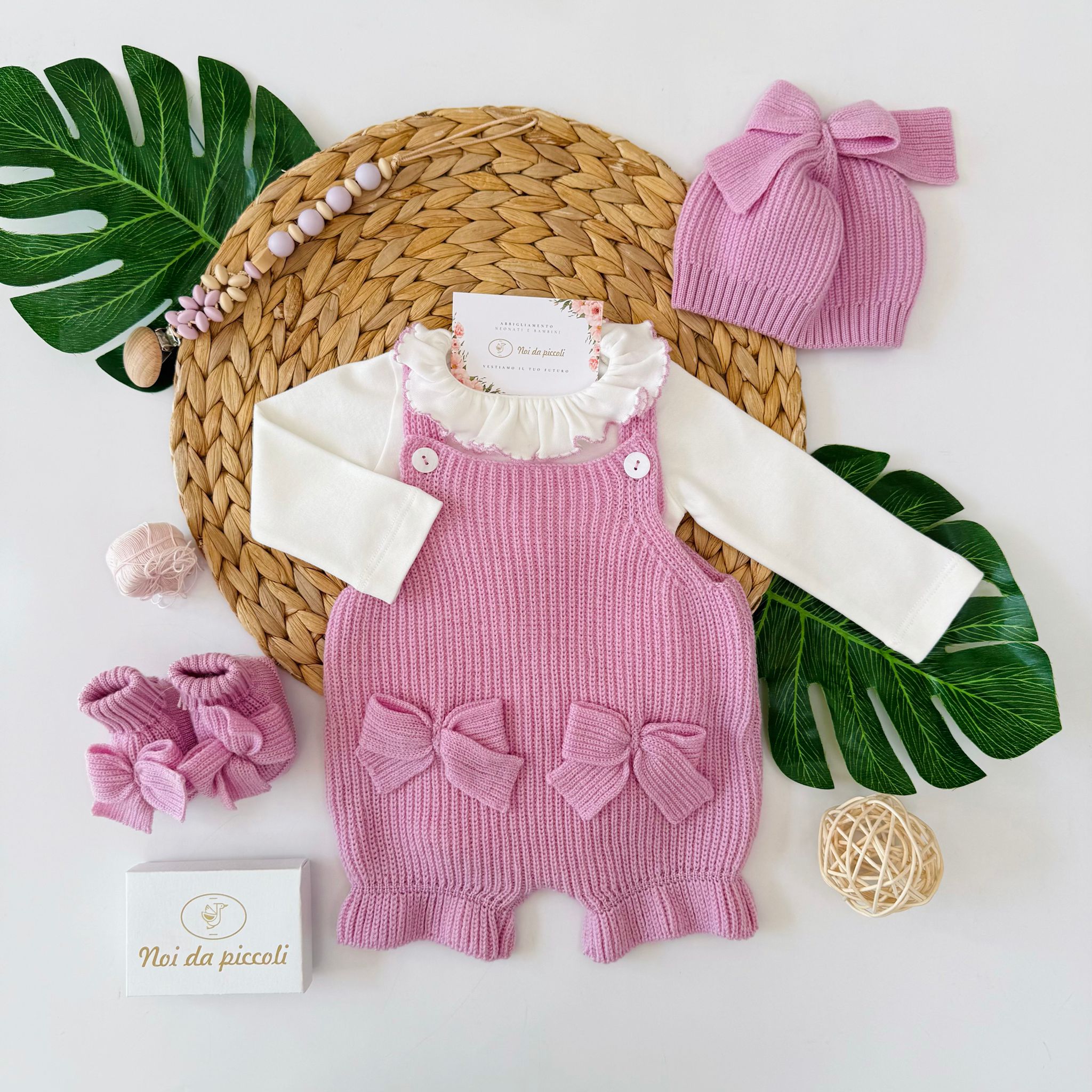 SALOPETTE CON PARURE 100% LANA LILLATA - Noi da piccoli