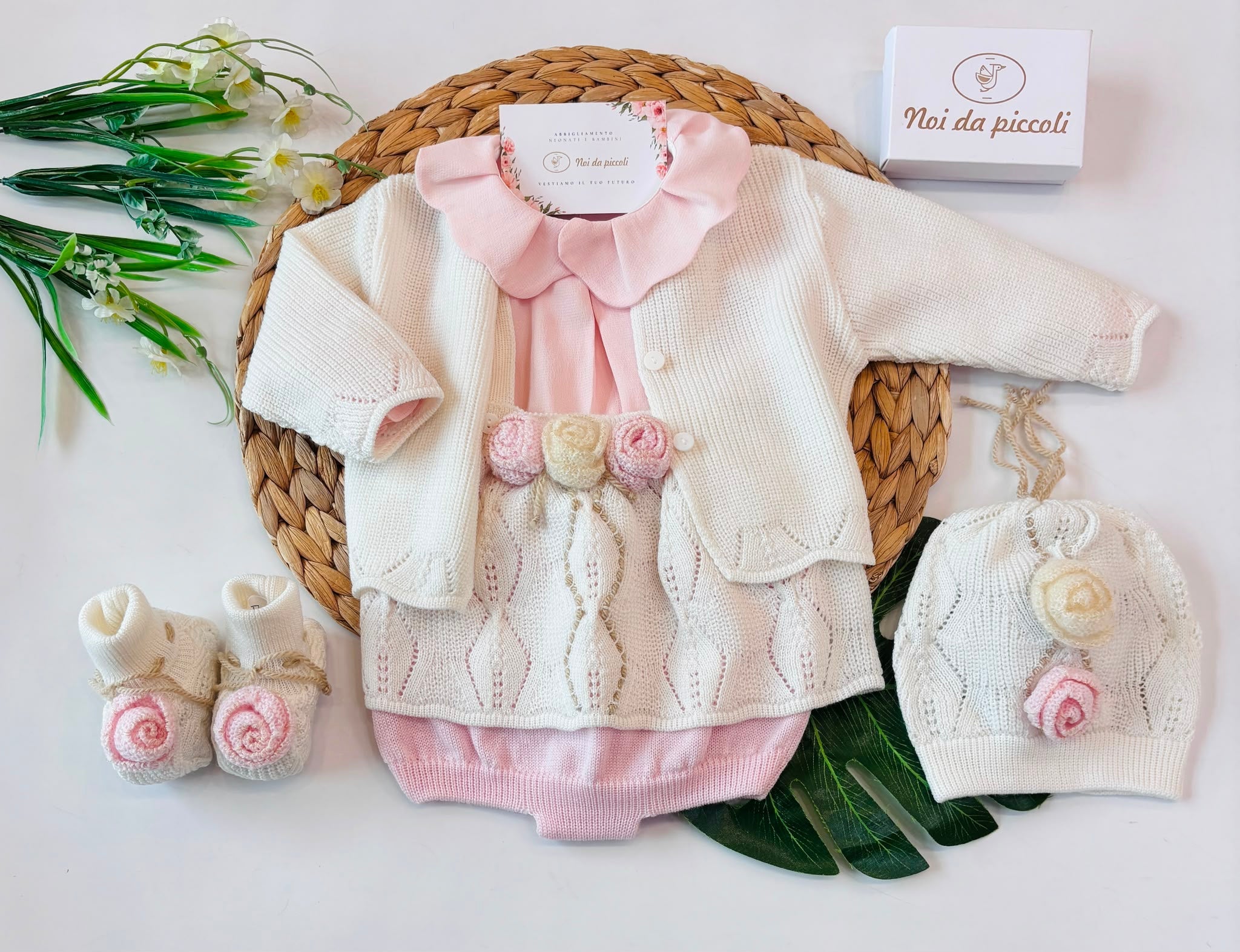 SALOPETTE CON PARURE 100% LANA PANNA - Noi da piccoli