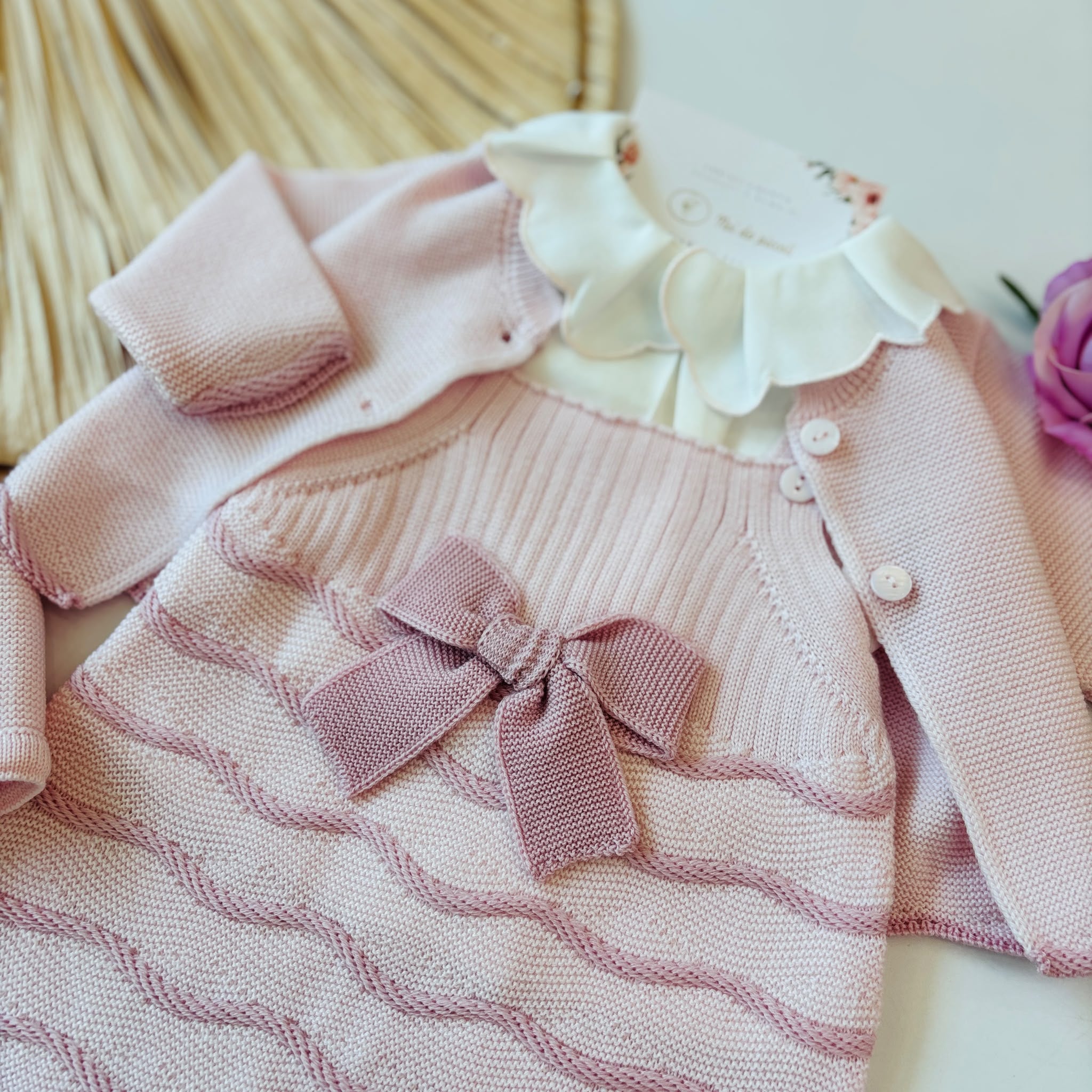 SALOPETTE CON PARURE 100% LANA ROSA - Noi da piccoli