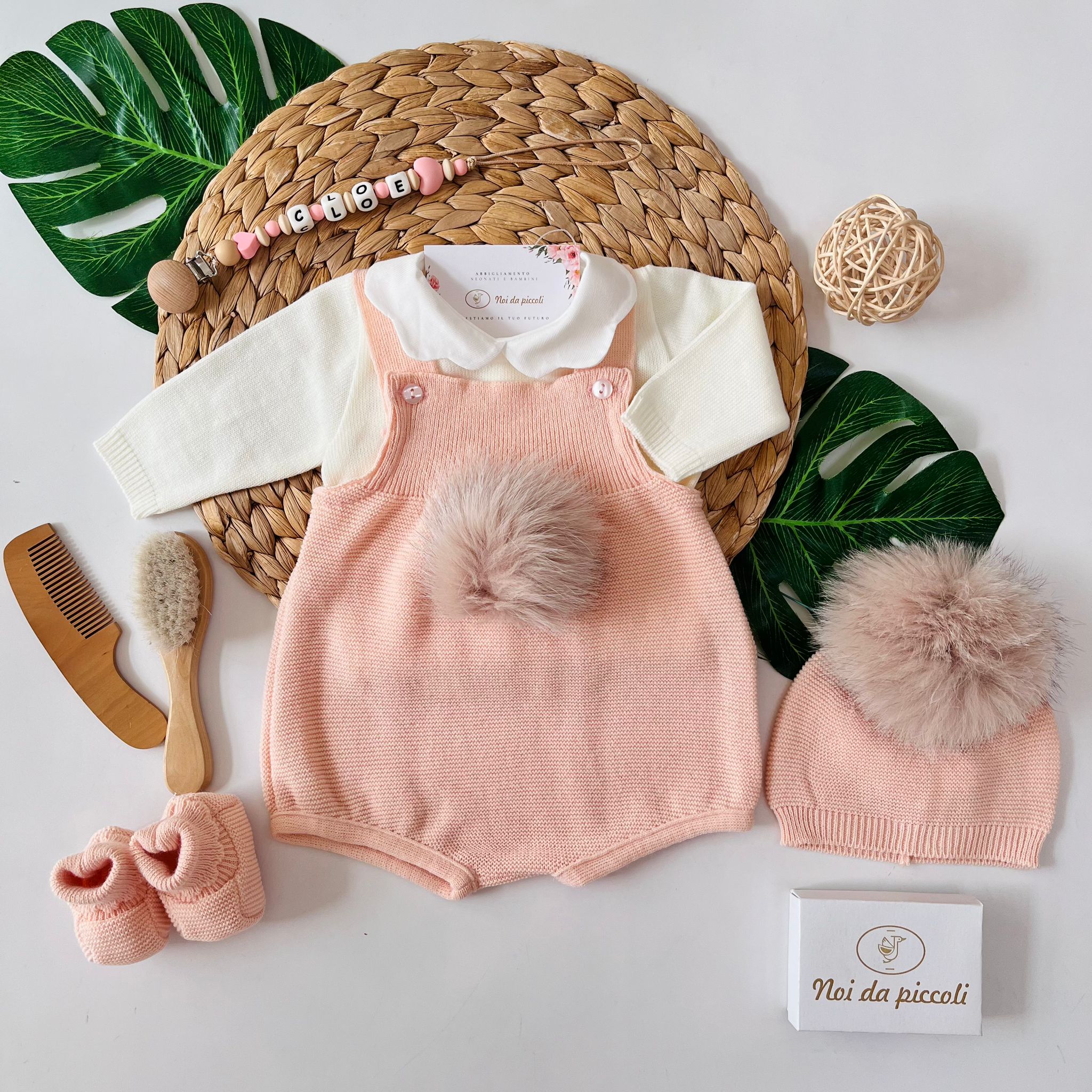 SALOPETTE CON PARURE FILATO CALDO CIPRA PEACH - Noi da piccoli