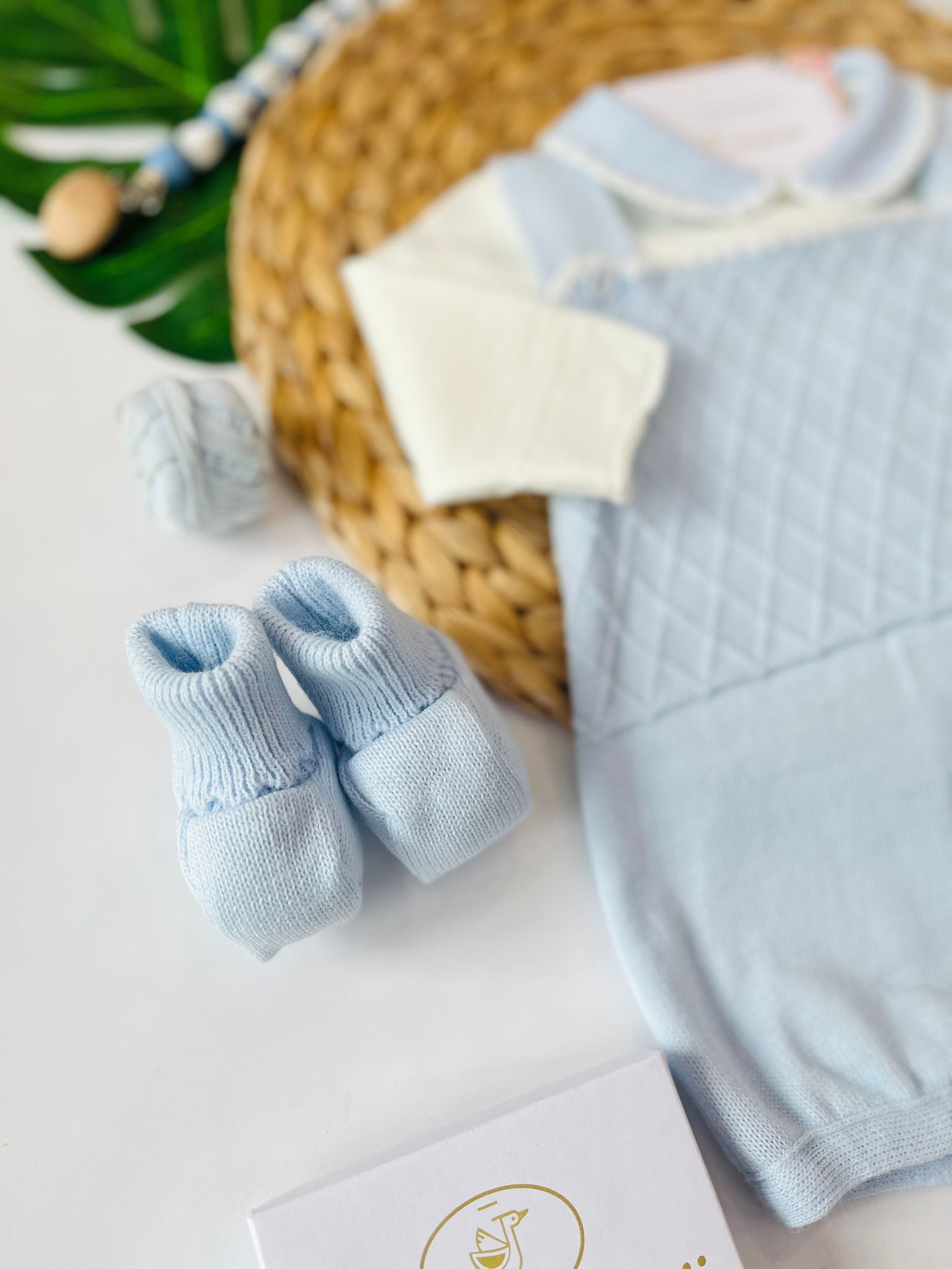 SALOPETTE CON PARURE ROMBI FILATO CALDO PANNA CIELO - Noi da piccoli