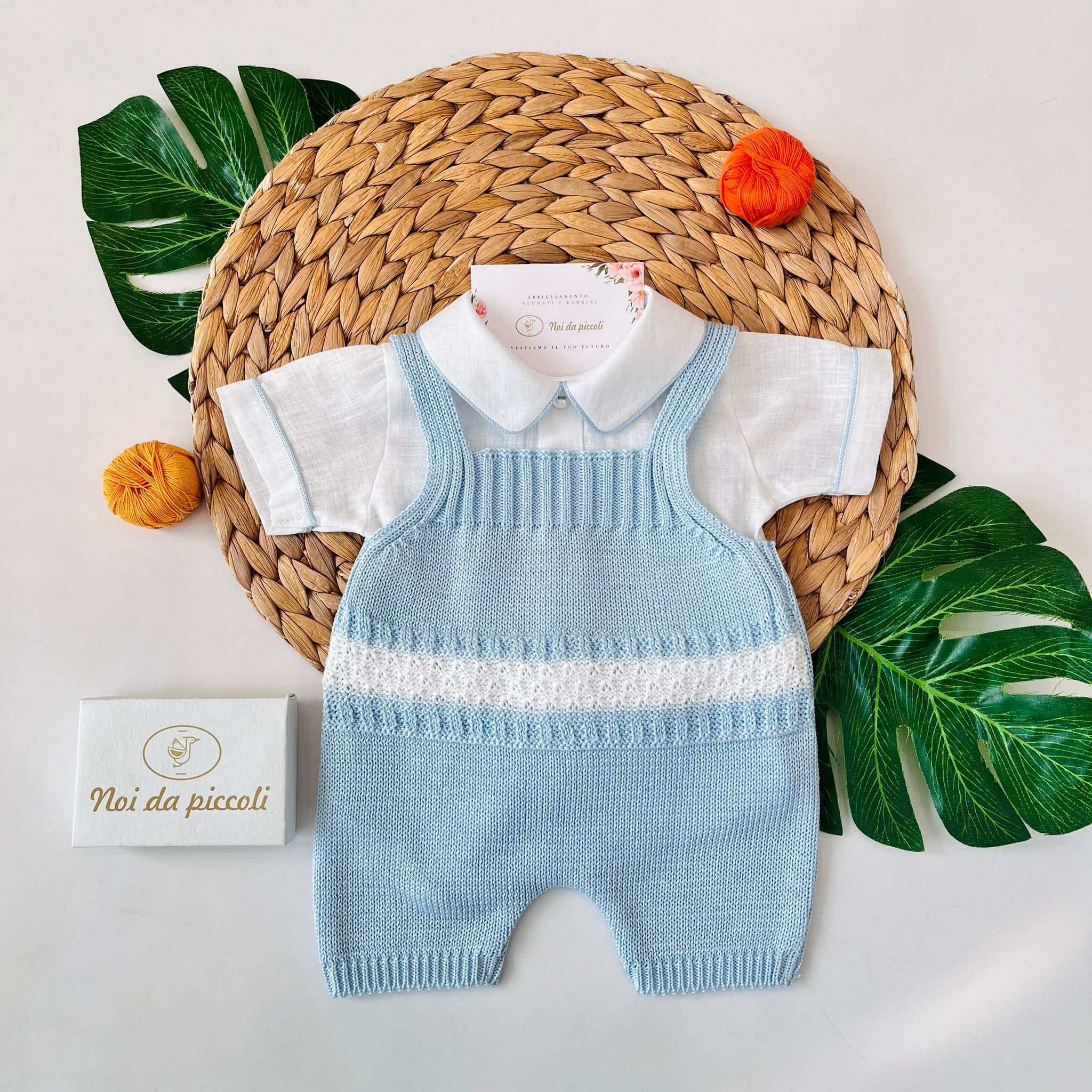 SALOPETTE FILO E LINO CIELO - Noi da piccoli