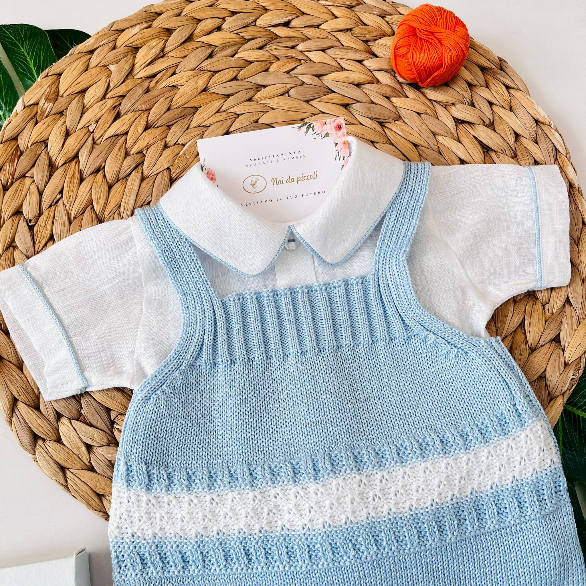 SALOPETTE FILO E LINO CIELO - Noi da piccoli