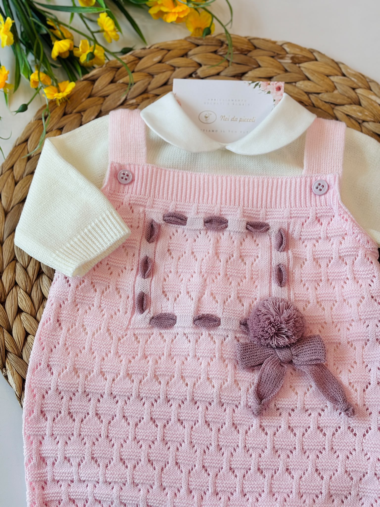 SALOPETTE IN LANA ROSA - Noi da piccoli