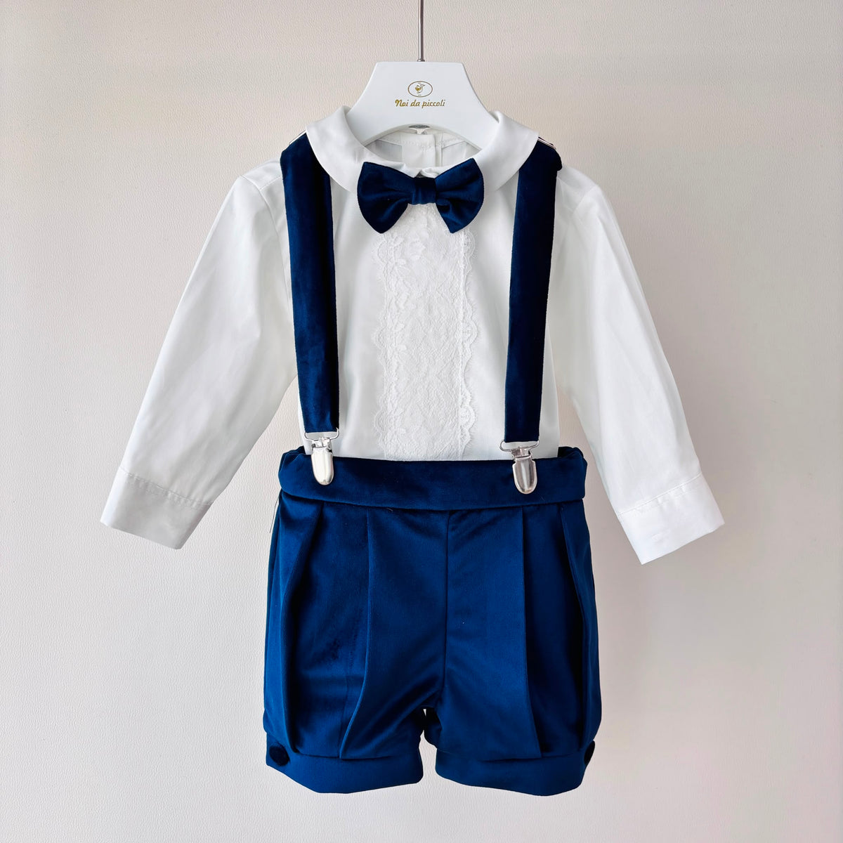 SALOPETTE in vellutino martin BLU - Noi da piccoli