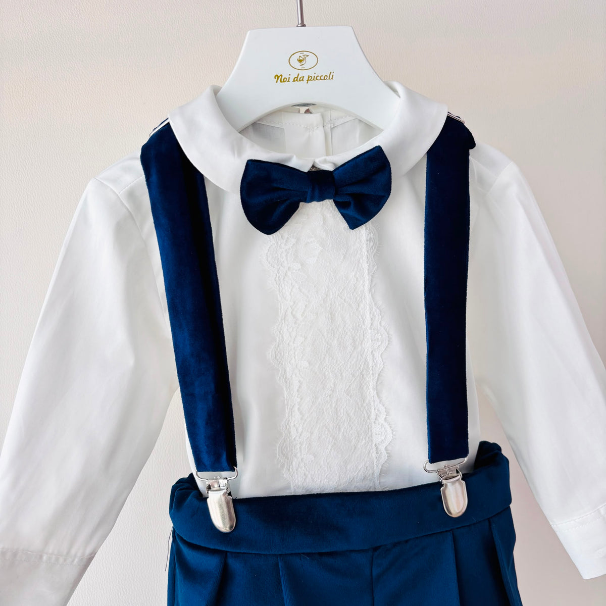 SALOPETTE in vellutino martin BLU - Noi da piccoli