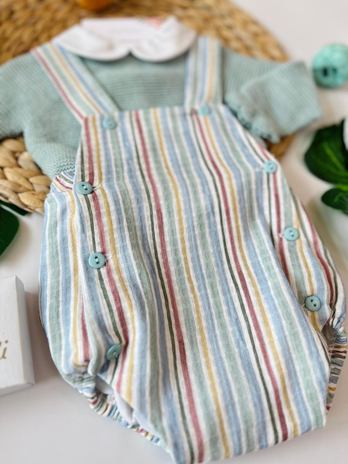 SALOPETTE RAINBOW FILATO CALDO Verde - Noi da piccoli