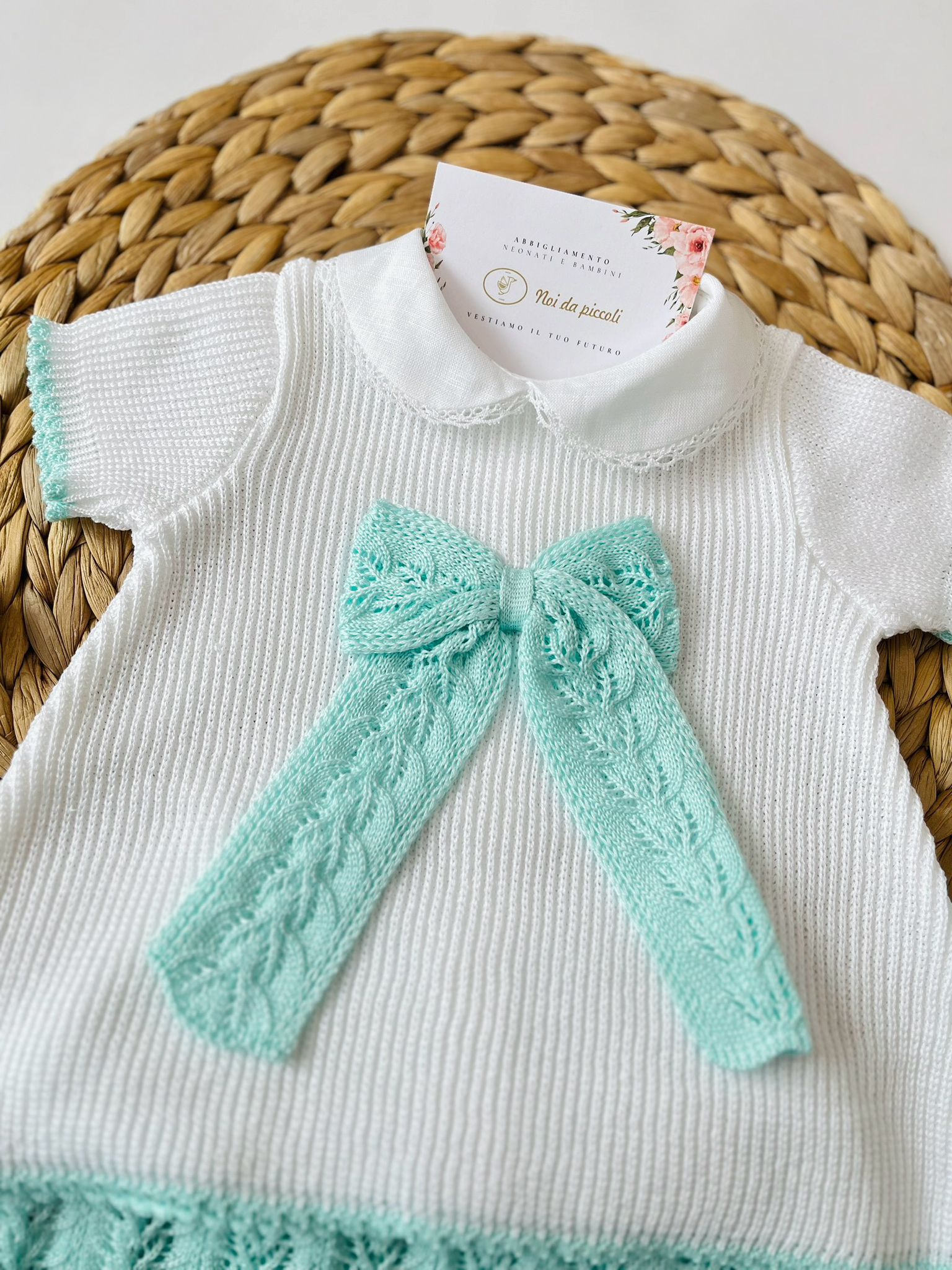 COMPLETO 2PZ 100% FILO DI COTONE ACQUA MARINA