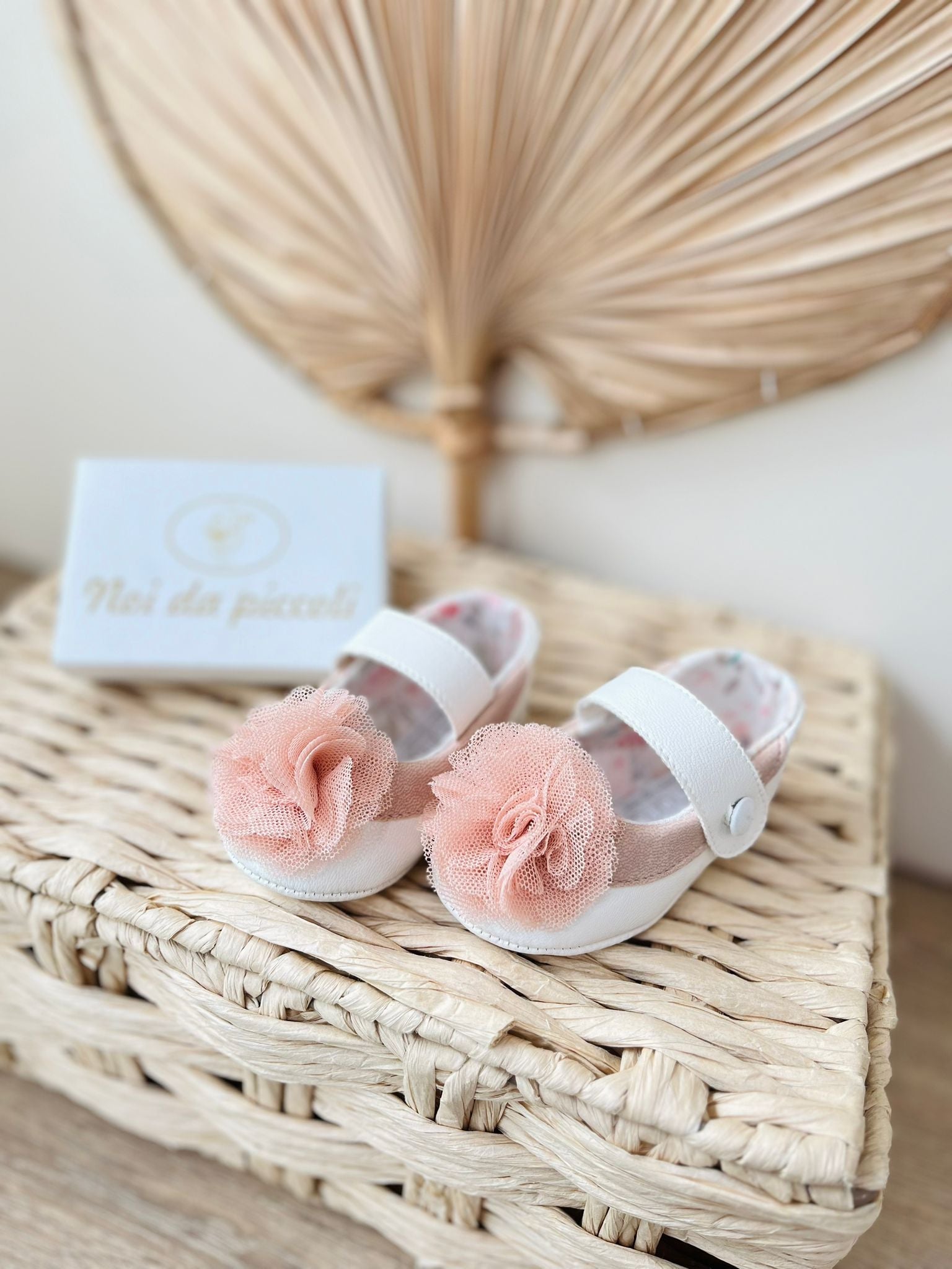 SCARPA BAMBOLINA FIORE VANIGLIA ROSA - Noi da piccoli