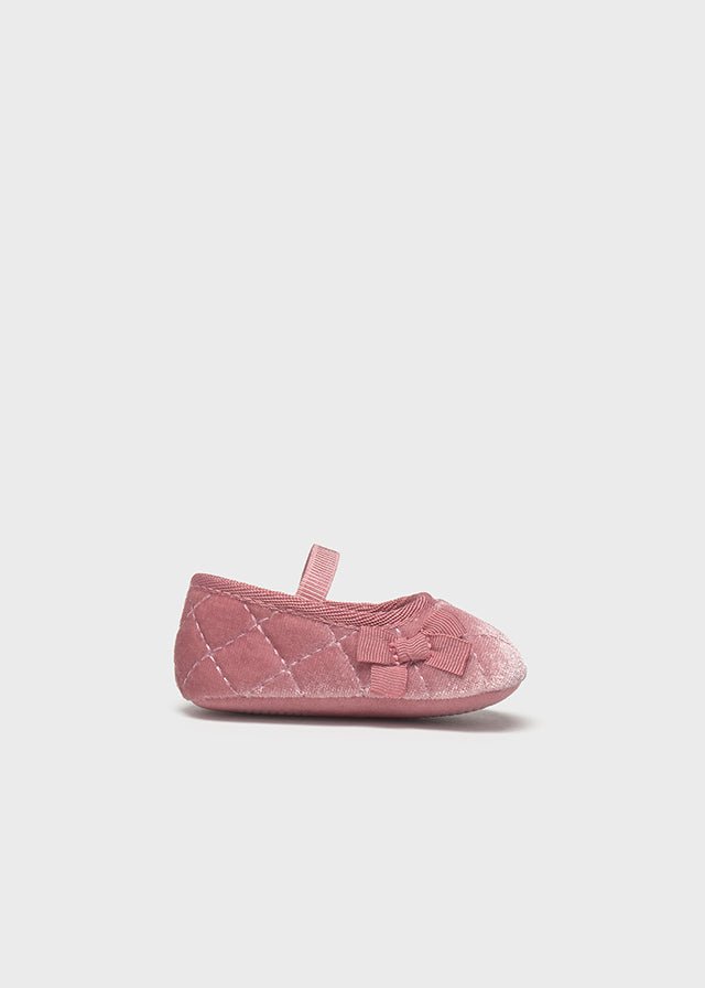 SCARPE IN VELLUTO CON FIOCCHETTI BLUSH - Noi da piccoli