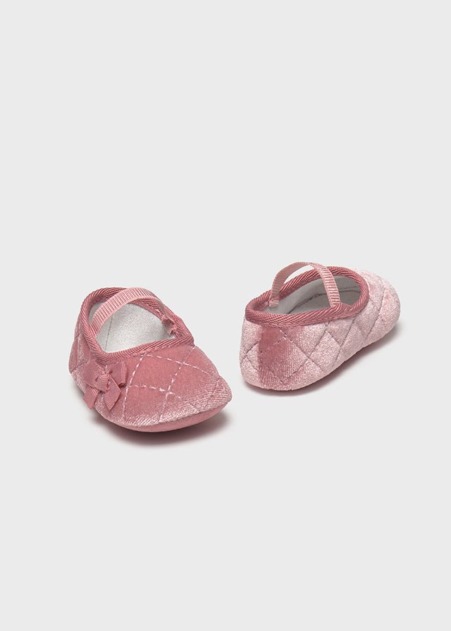 SCARPE IN VELLUTO CON FIOCCHETTI BLUSH - Noi da piccoli