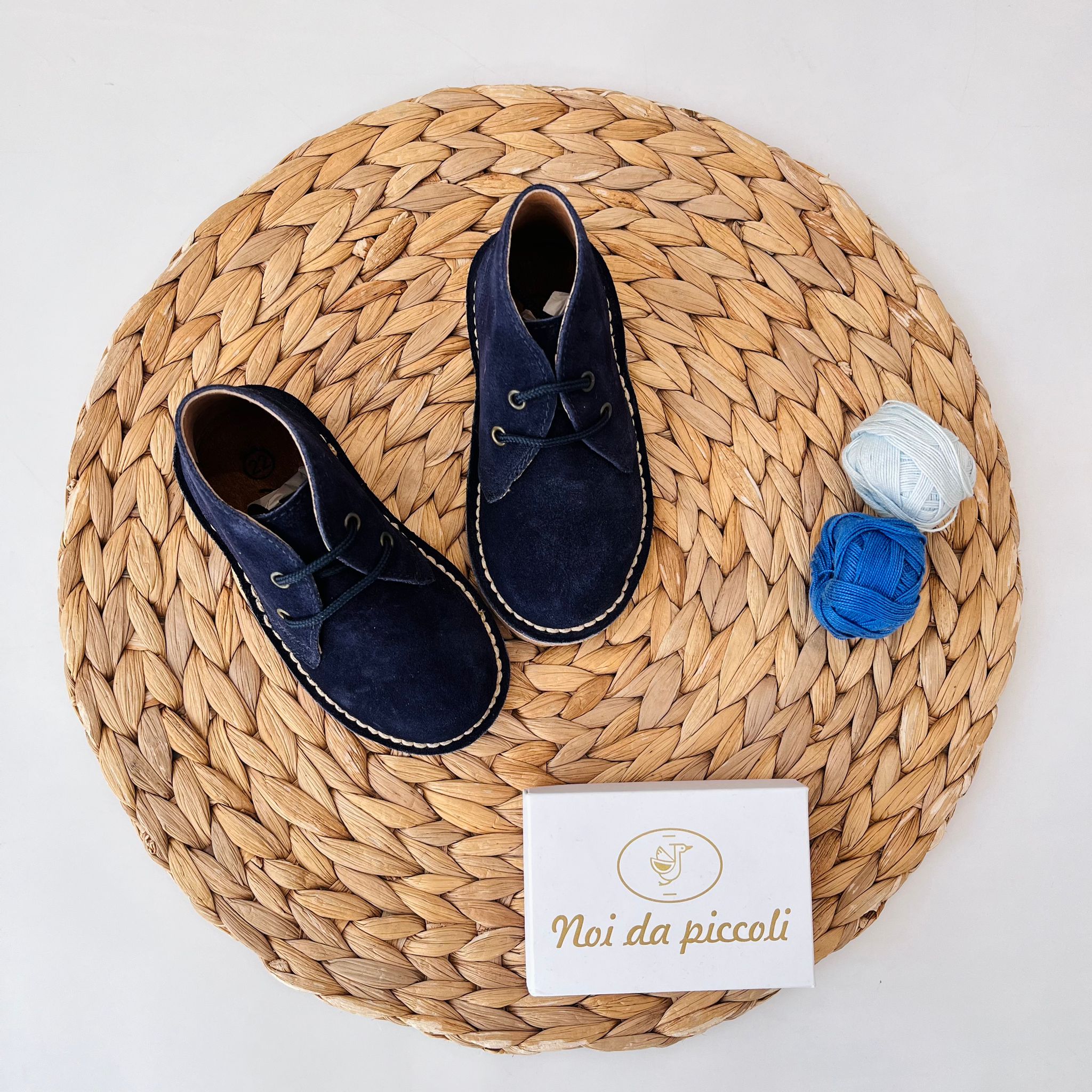 SCARPE PRIMO PASSO A STIVALETTO IN CAMOSCIO BLU - Noi da piccoli