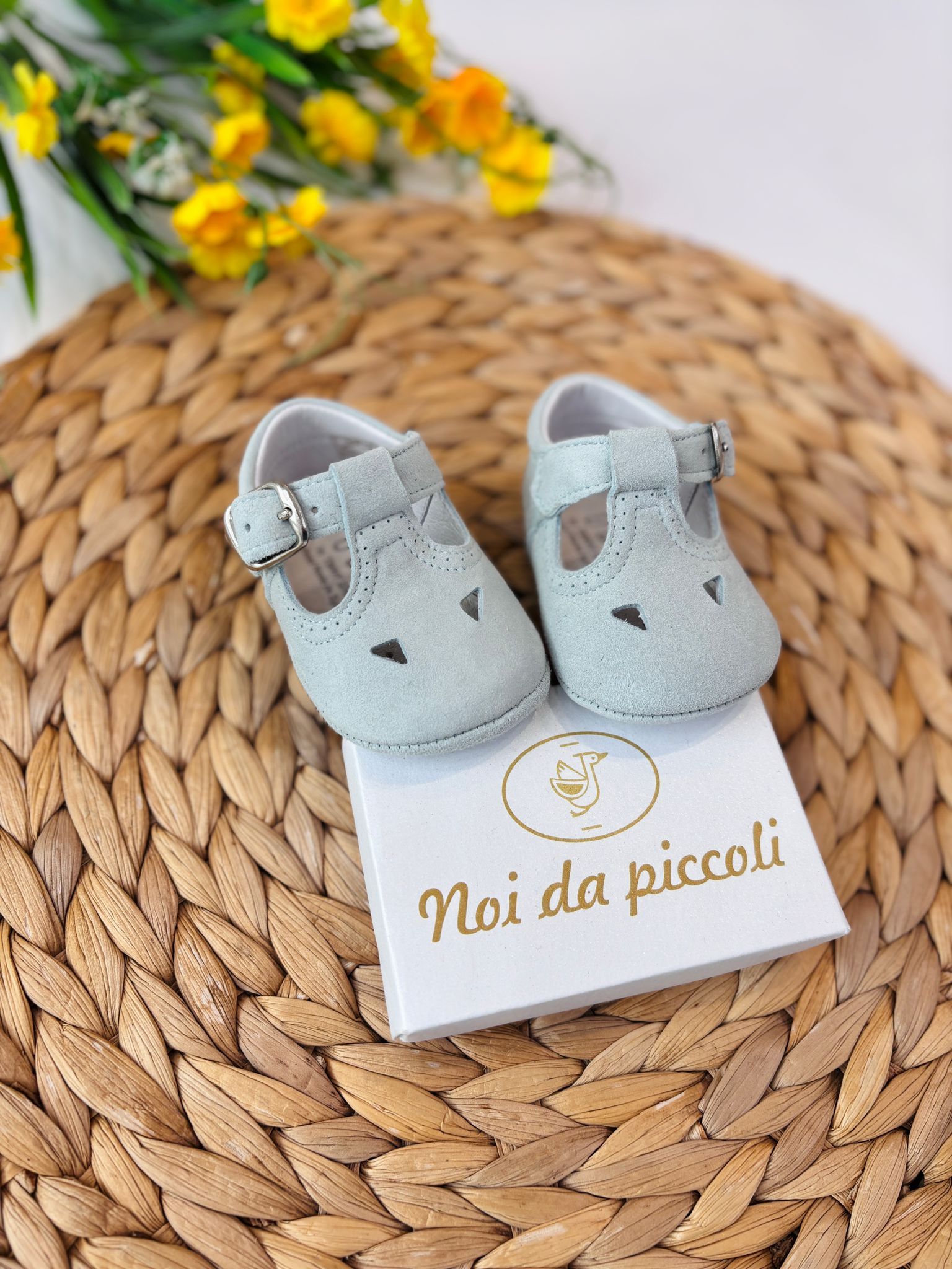 SCARPINE IN CAMOSCIO CON OCCHIELLO CIELO - Noi da piccoli
