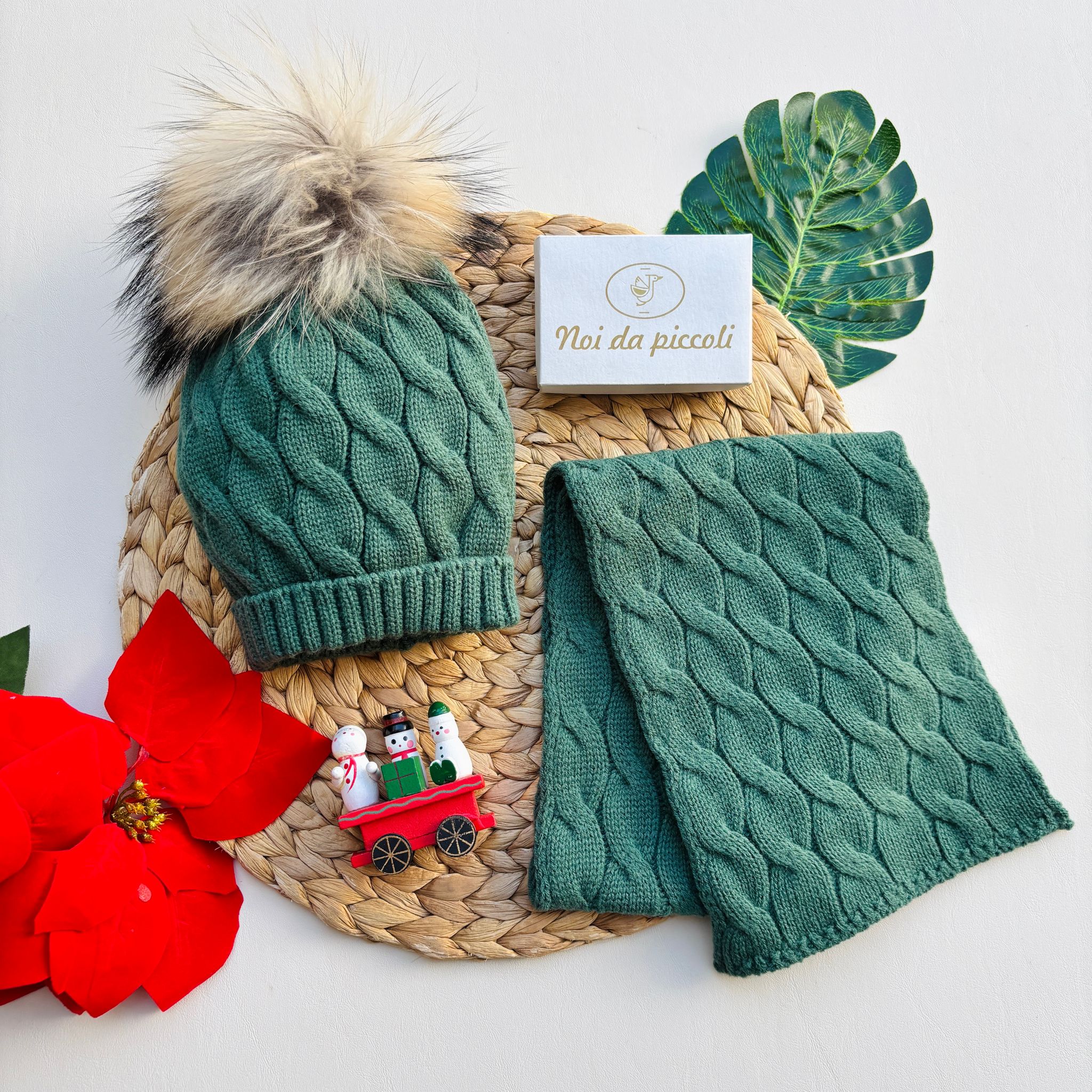 SCIARPA CON CAPPELLO AD INTRECCIO MUSGO - Noi da piccoli