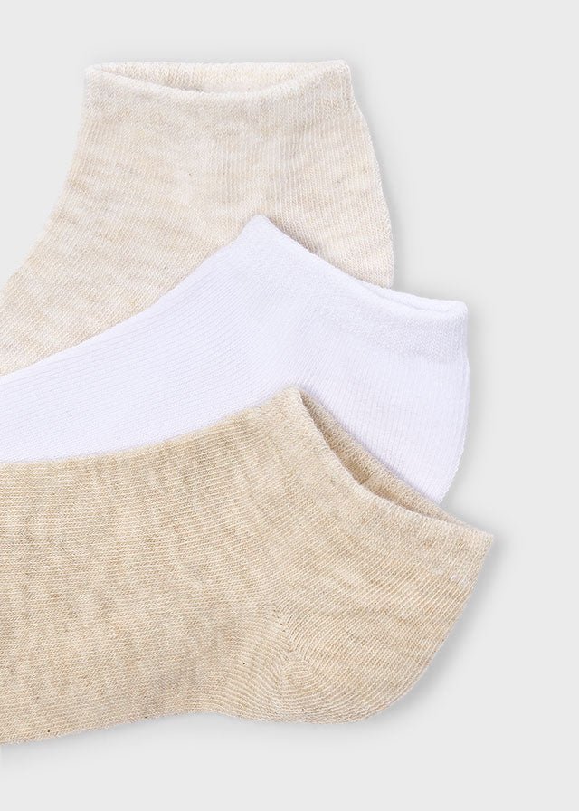 SET 3 PAIA DI CALZINI BIANCO BEIGE - Noi da piccoli