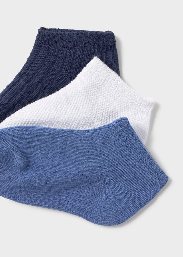 SET 3 PZ CALZINI CON DISEGNINI BIANCO BLU - Noi da piccoli