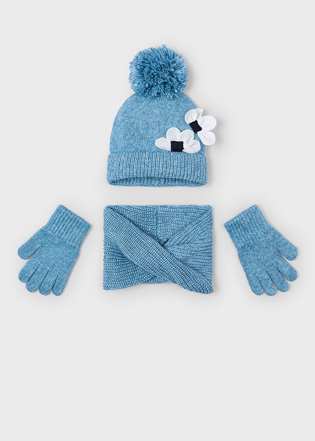 SET 3 PZ CON FIORELLINI E POMPON OCEANO - Noi da piccoli