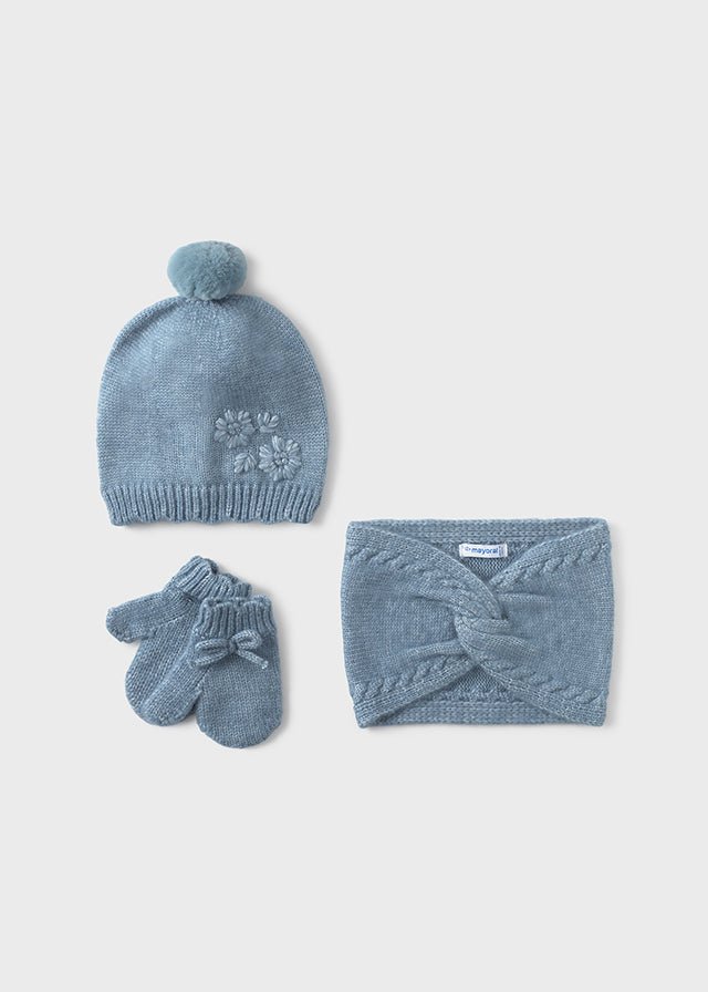 SET 3 PZ CON FIORELLINI E POMPON OCEANO - Noi da piccoli