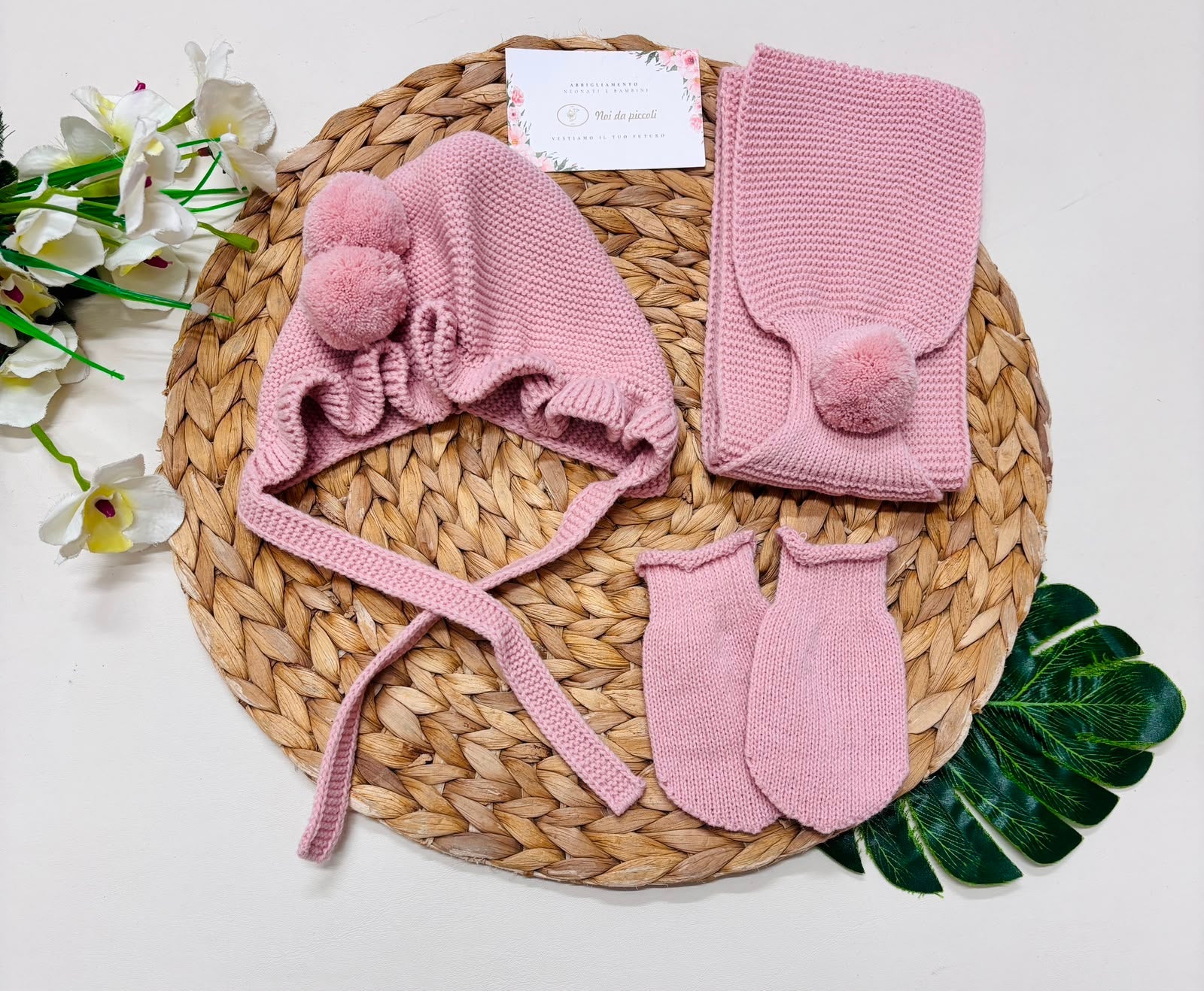 set 3 pz FILATO CALDO ROSA - Noi da piccoli