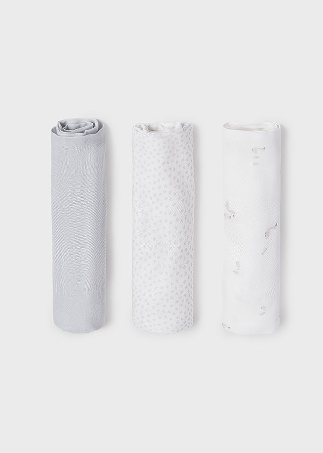 SET 3 PZ MUSSOLE OCHETTE PLATA - Noi da piccoli