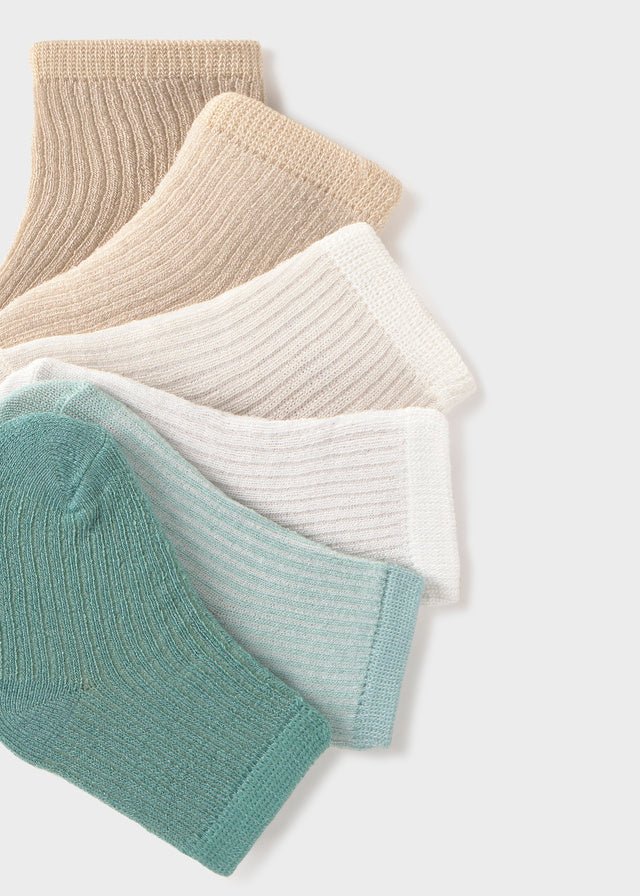 SET 6 PAIA DI CALZINI IN COTONE VERDES - Noi da piccoli