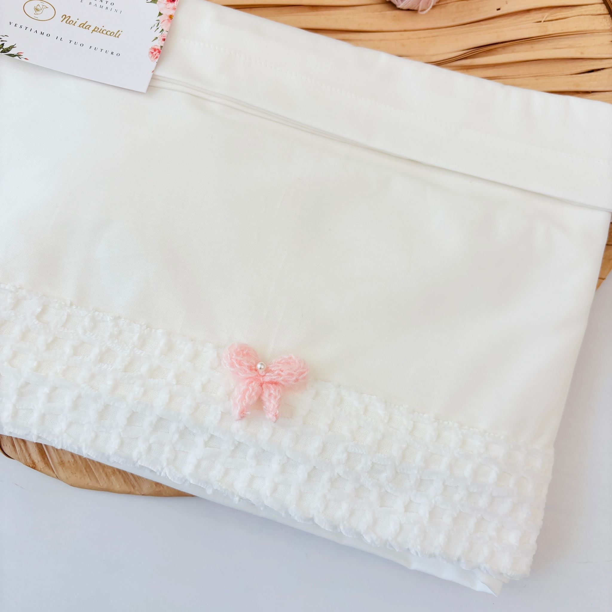 SET LENZUOLA 100 % COTONE AURORA BIANCO - Noi da piccoli