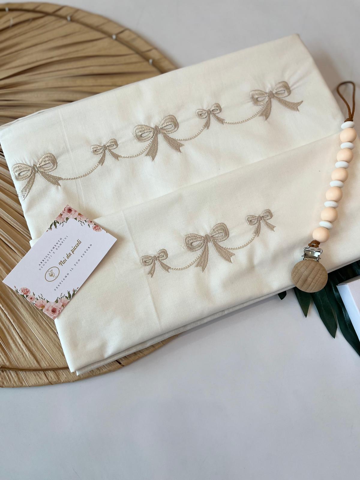 SET LENZUOLA 100 % COTONE AVORIO - Noi da piccoli