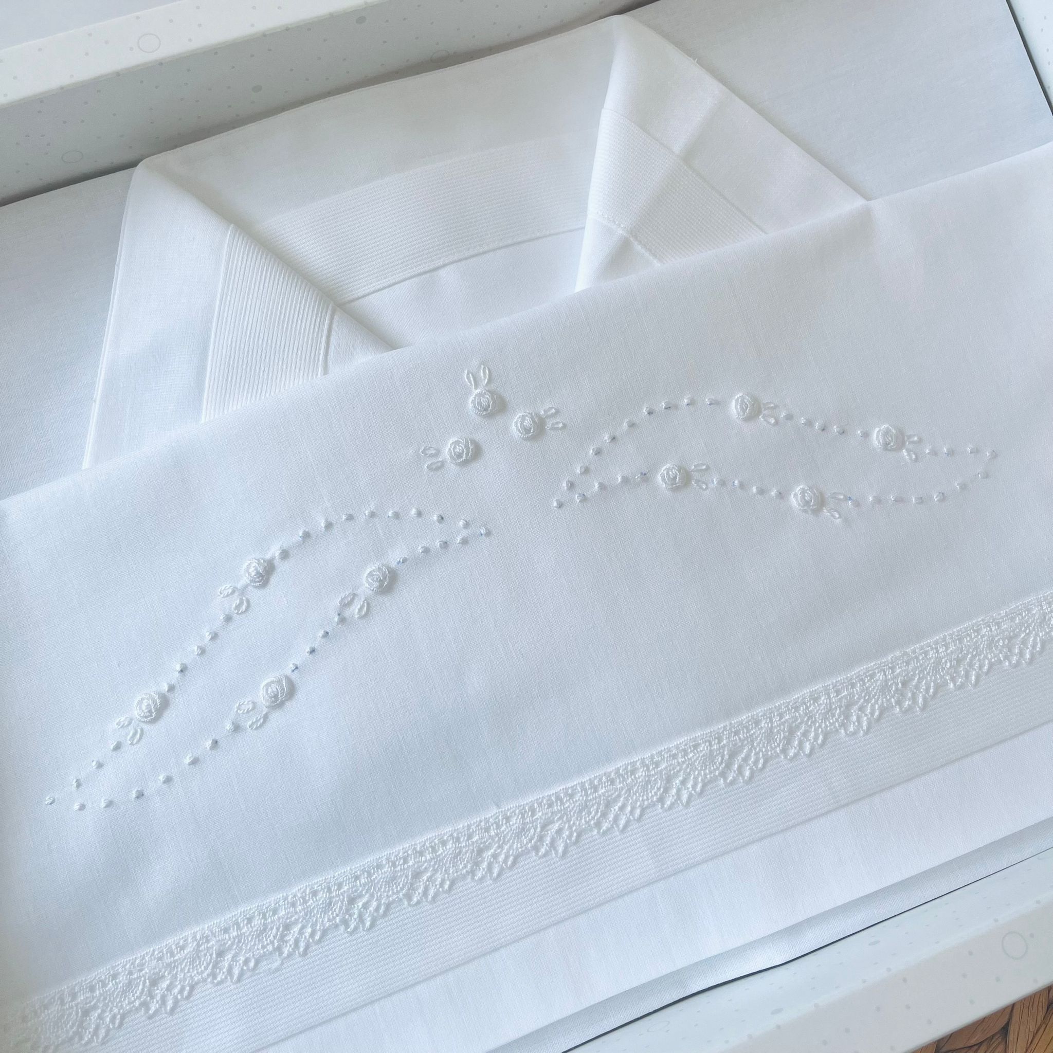 SET LENZUOLA 100 % COTONE BABY BIANCO - Noi da piccoli
