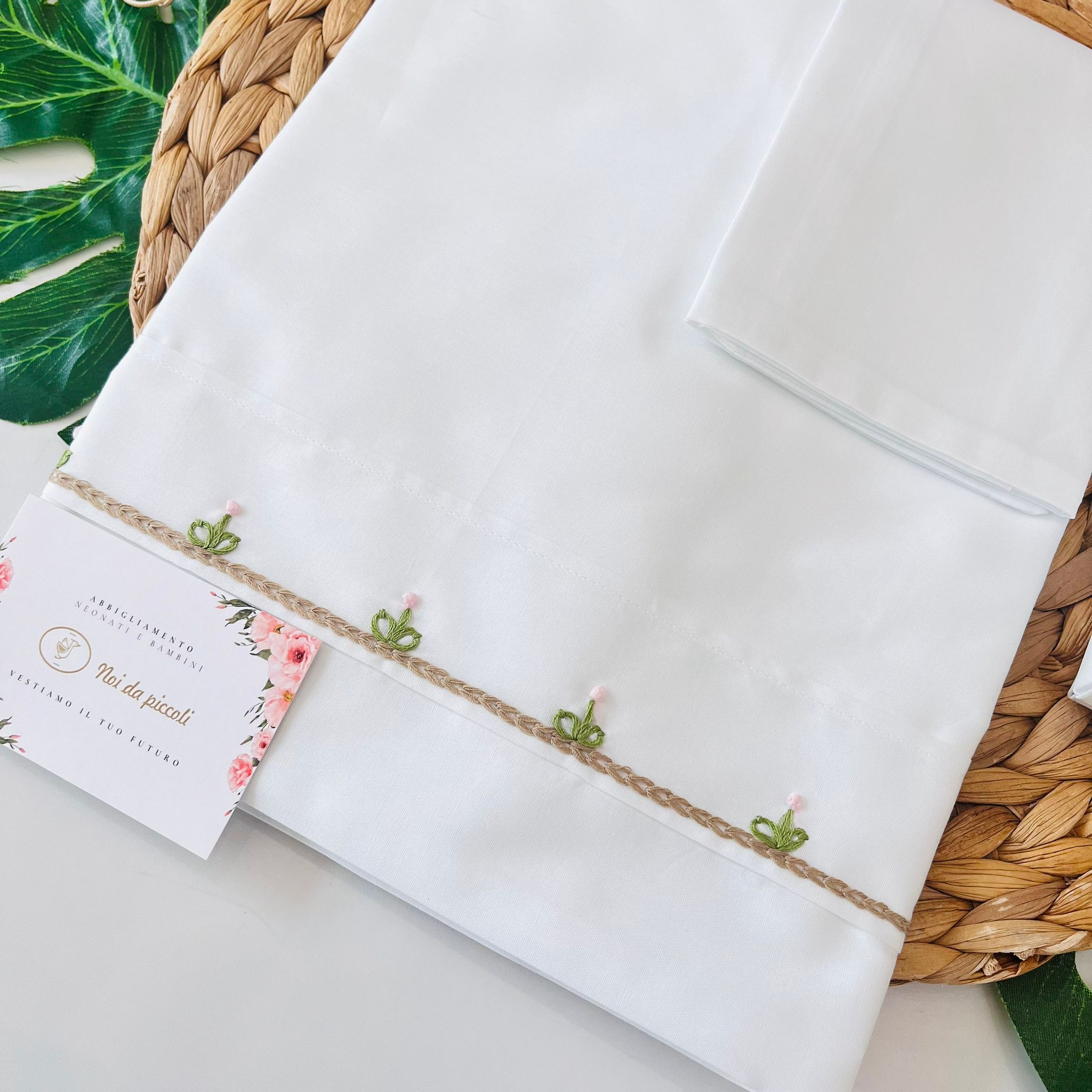 set lenzuola 100 % COTONE BIANCO - Noi da piccoli