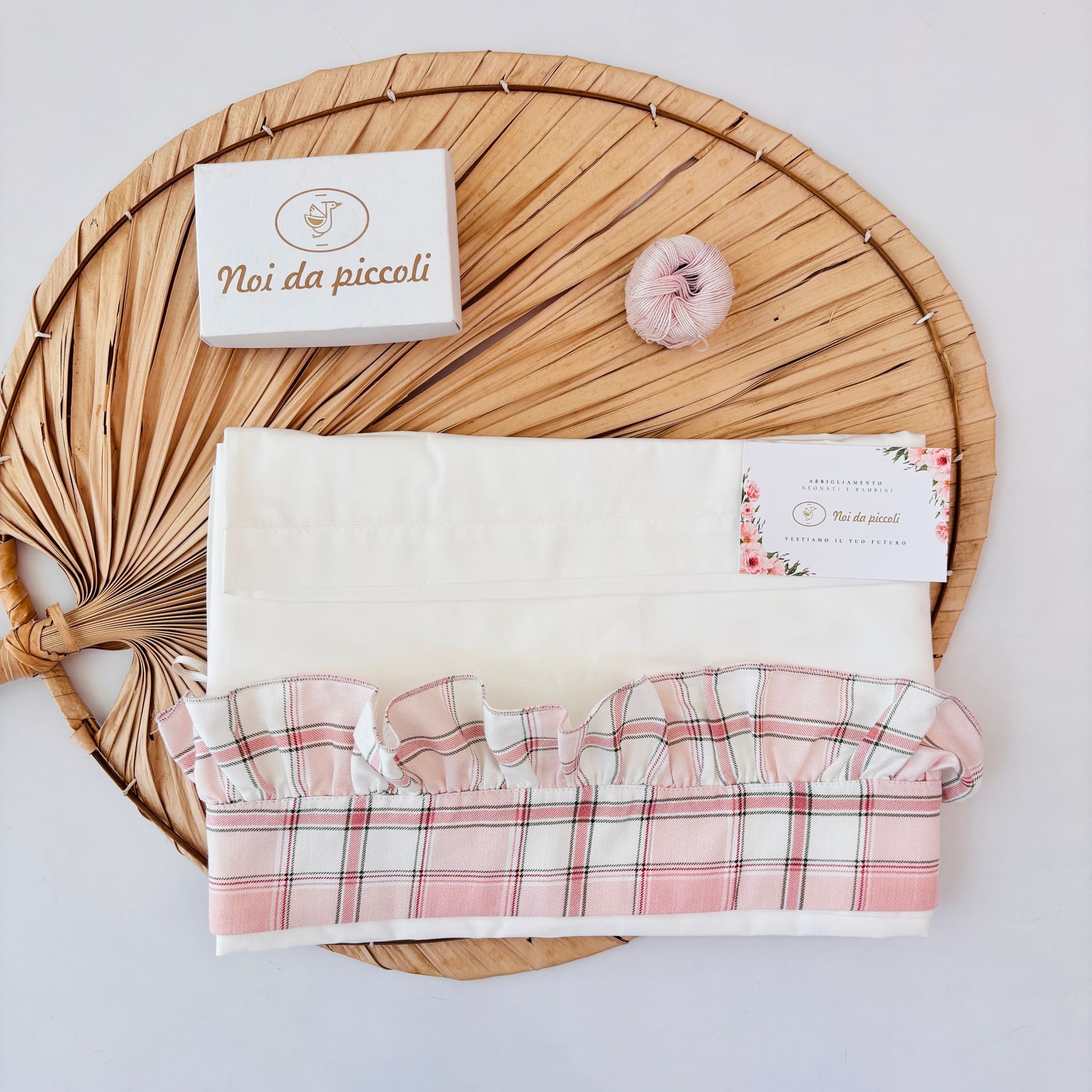 SET LENZUOLA 100% COTONE BIANCO ROSA VICKY - Noi da piccoli