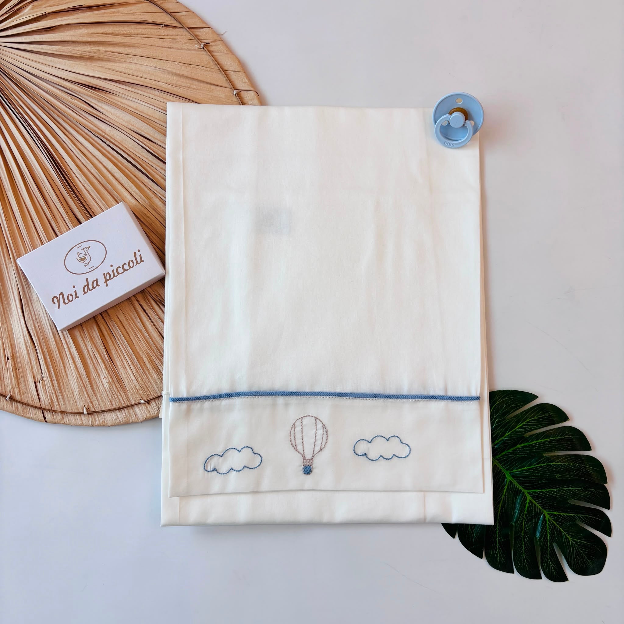 SET LENZUOLA 100 % COTONE MONGOLFIERA AVION - Noi da piccoli