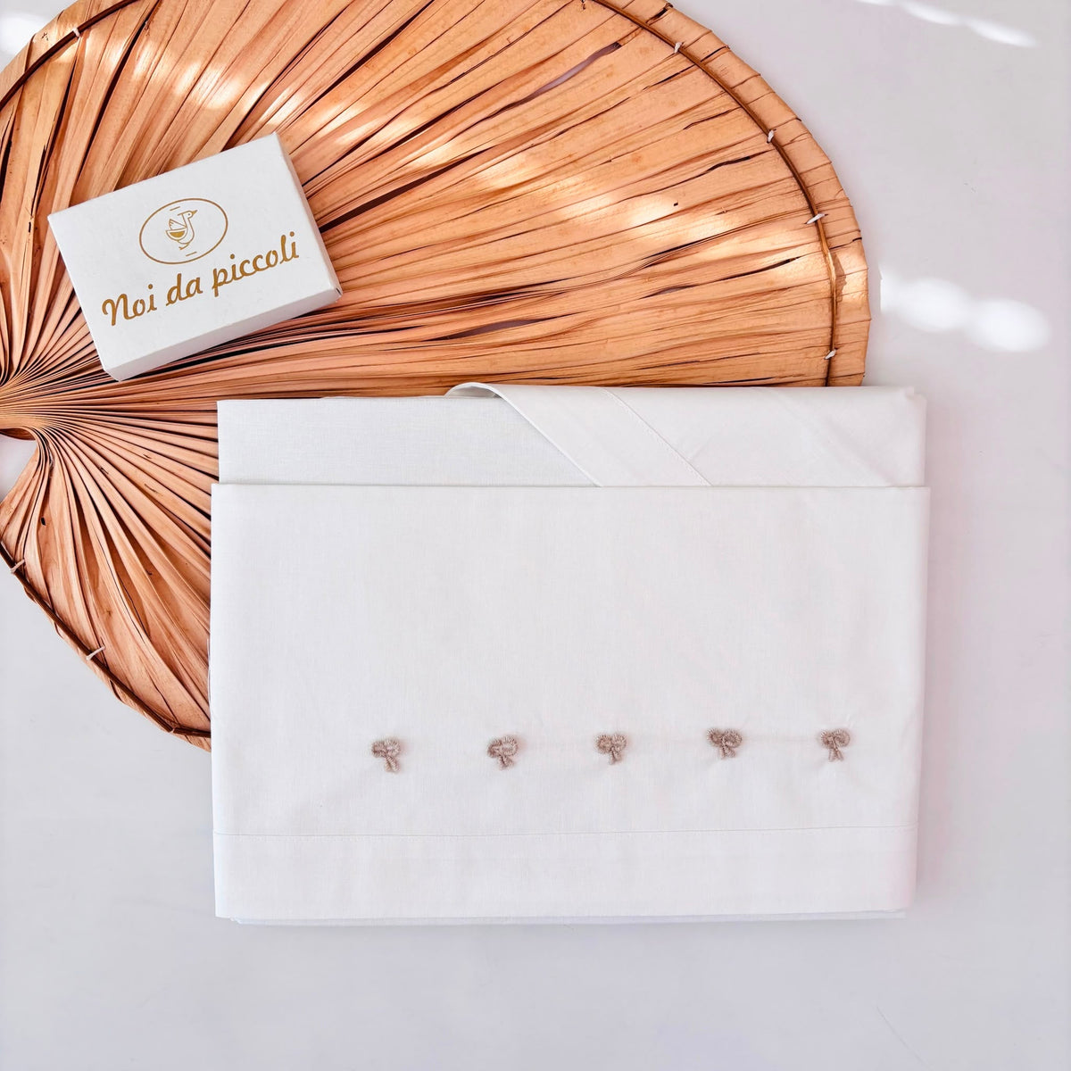 Set Lenzuola 100% Cotone Panna Corda Bebe' Margo' - Noi da piccoli