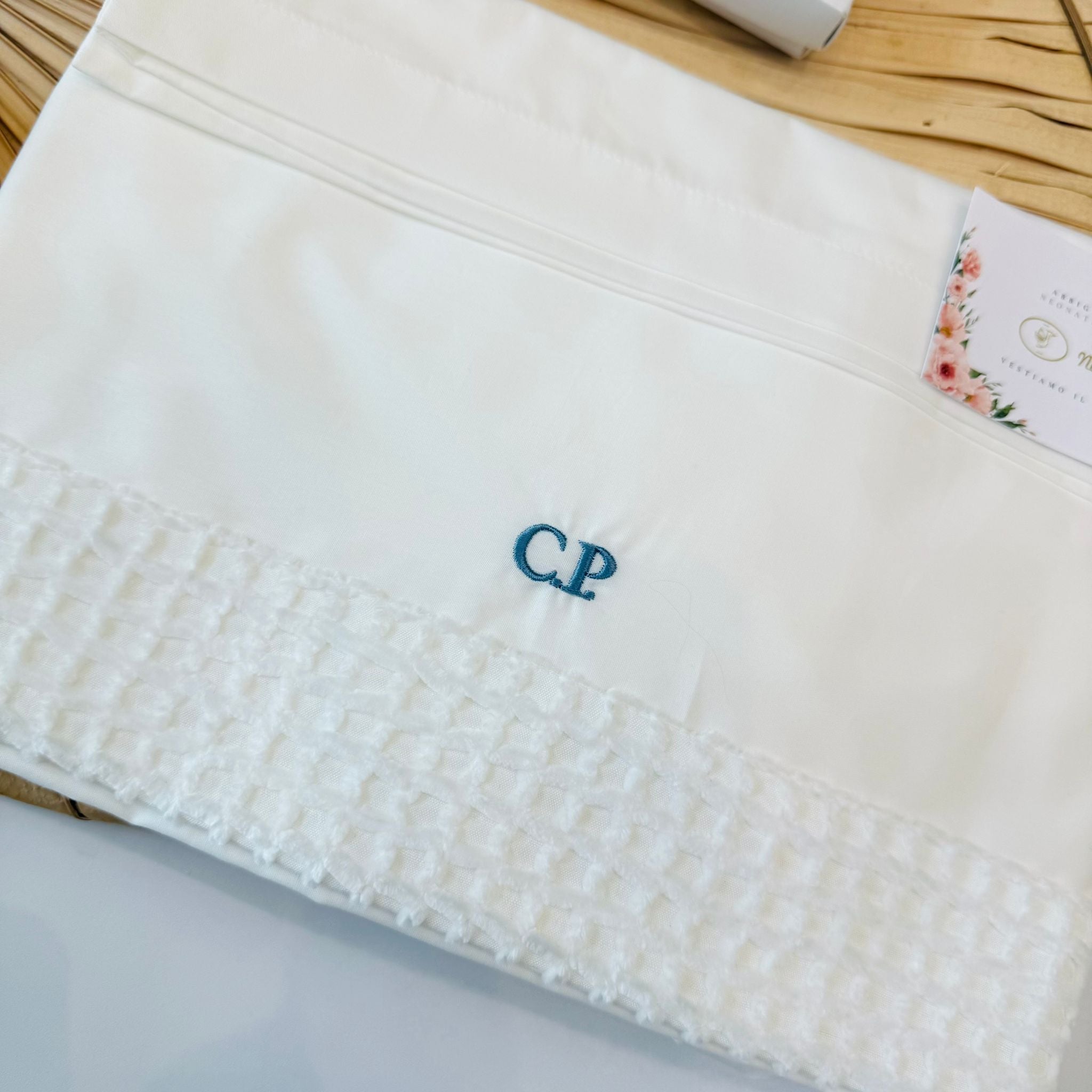 SET LENZUOLA 100 % COTONE PANNA NIDO D'APE - Noi da piccoli